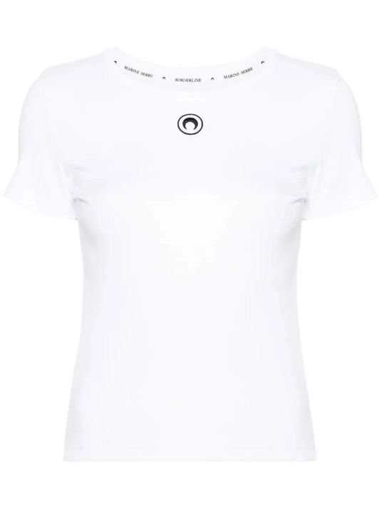 Crescent Moon-embroidery T-shirt