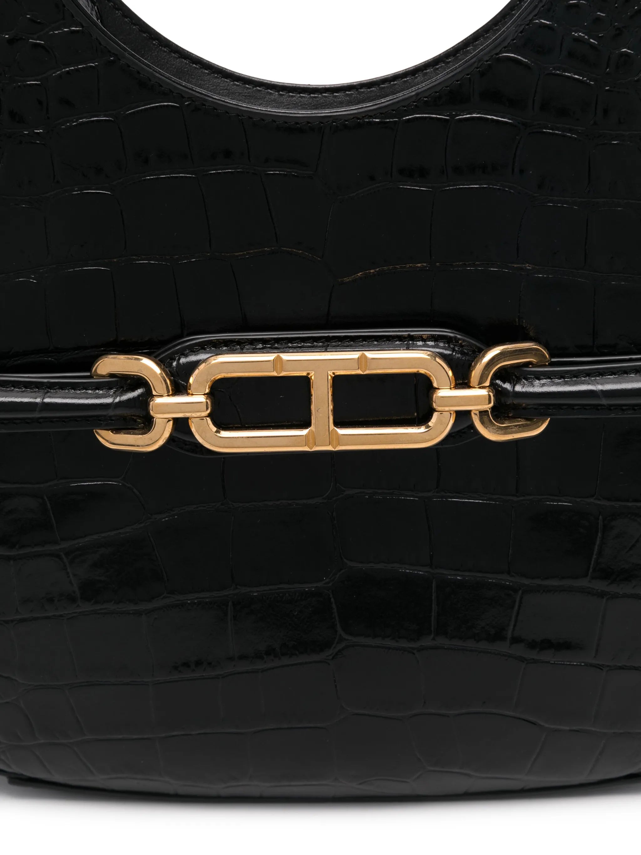 large croc-embossed shoulder bag
