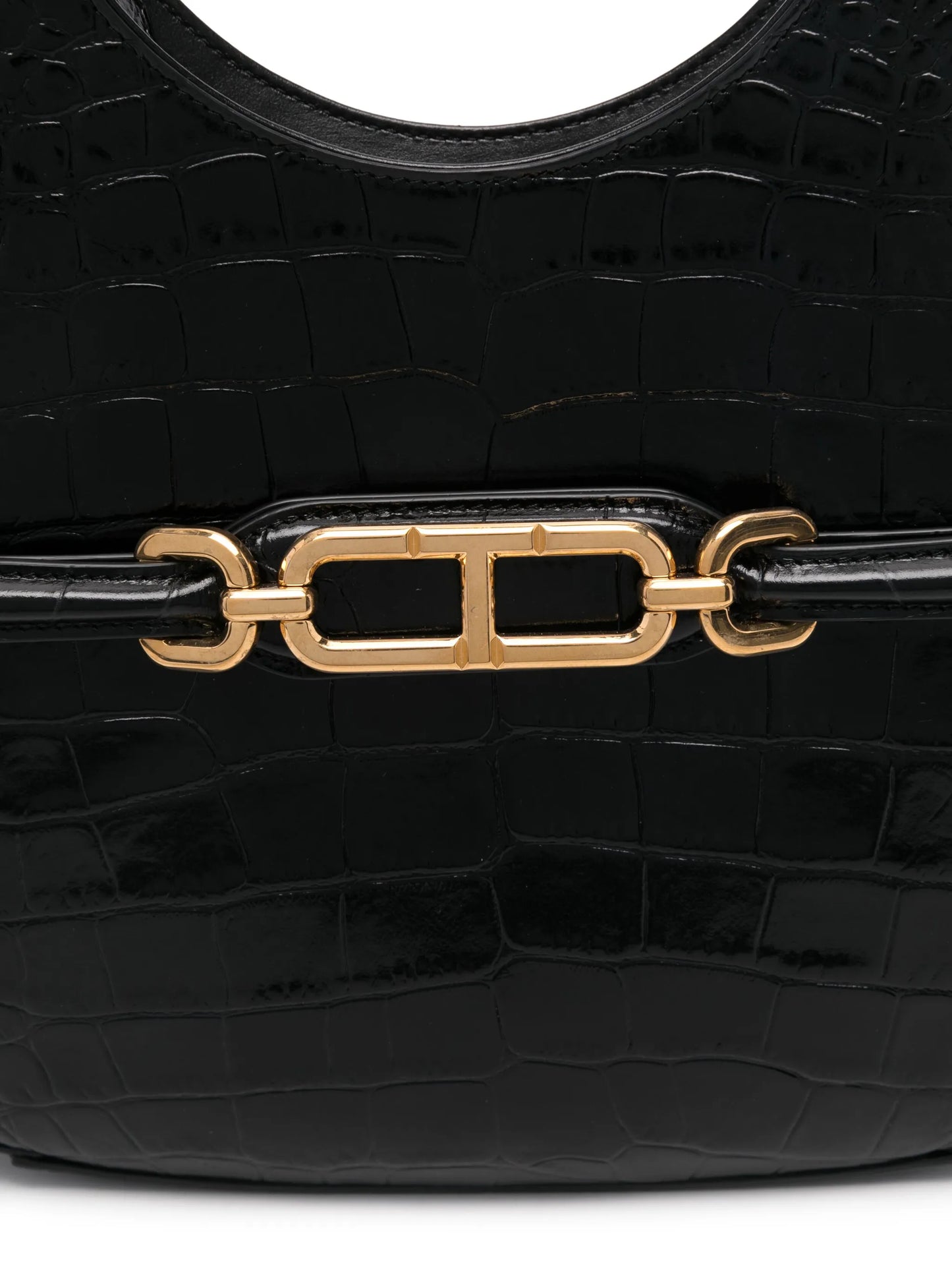 large croc-embossed shoulder bag
