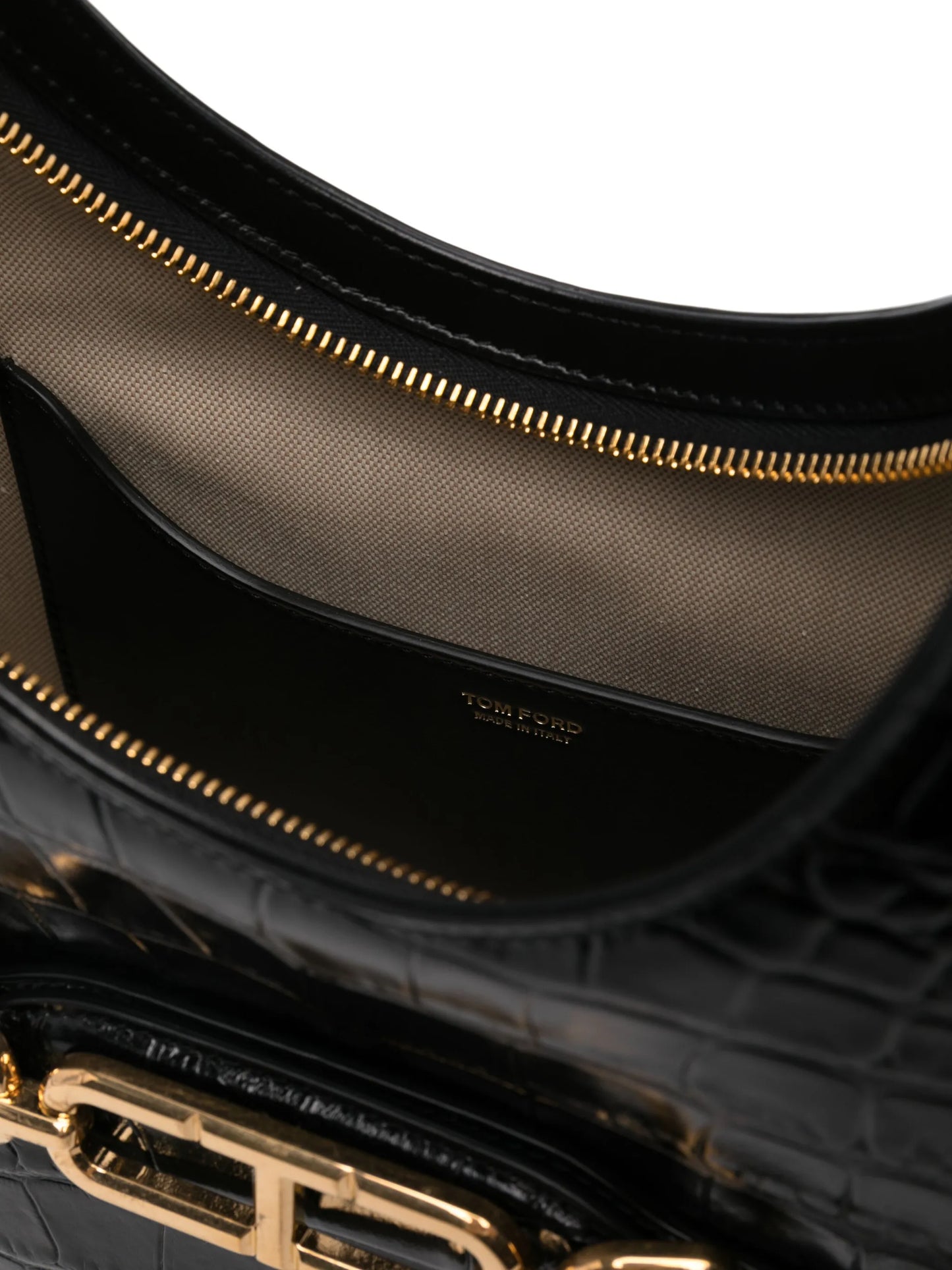 large croc-embossed shoulder bag