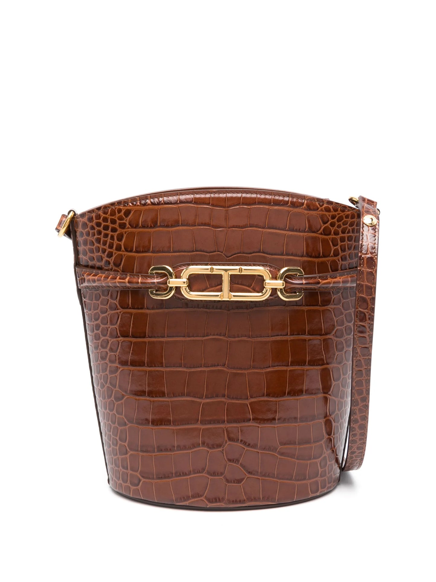 medium croc-effect bucket bag