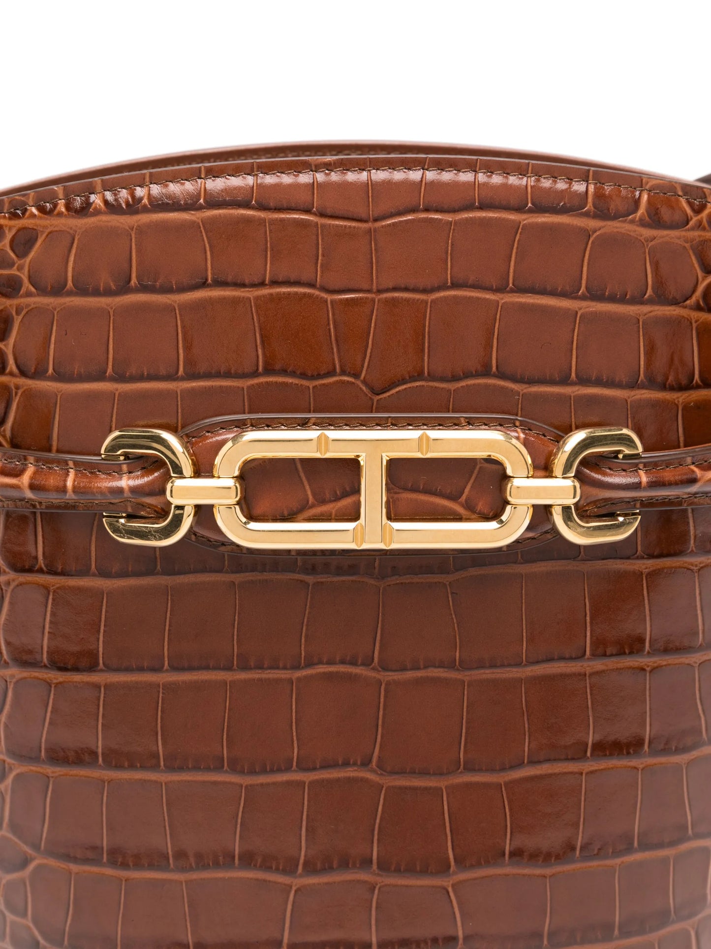 medium croc-effect bucket bag
