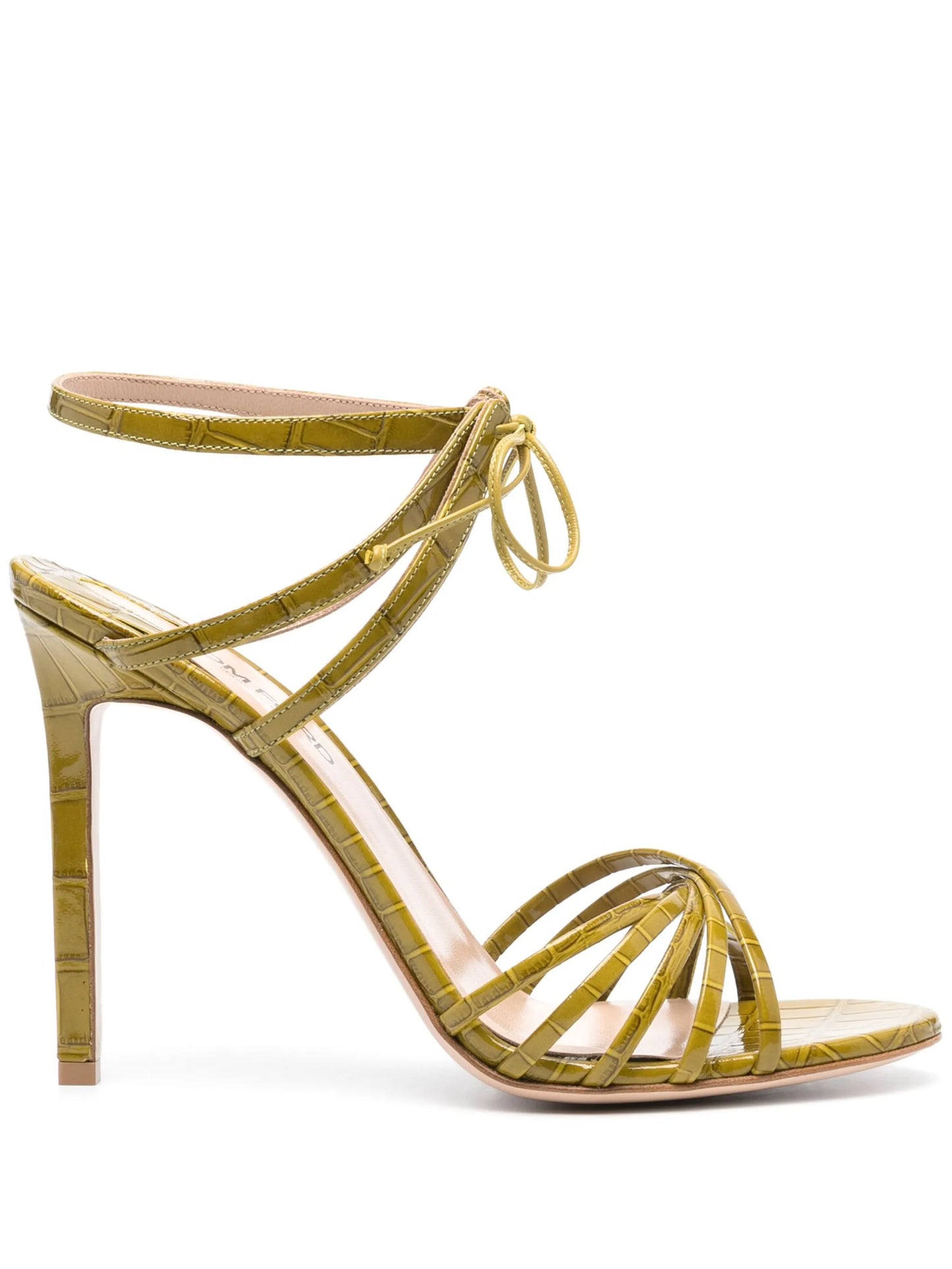 120mm embossed leather sandals