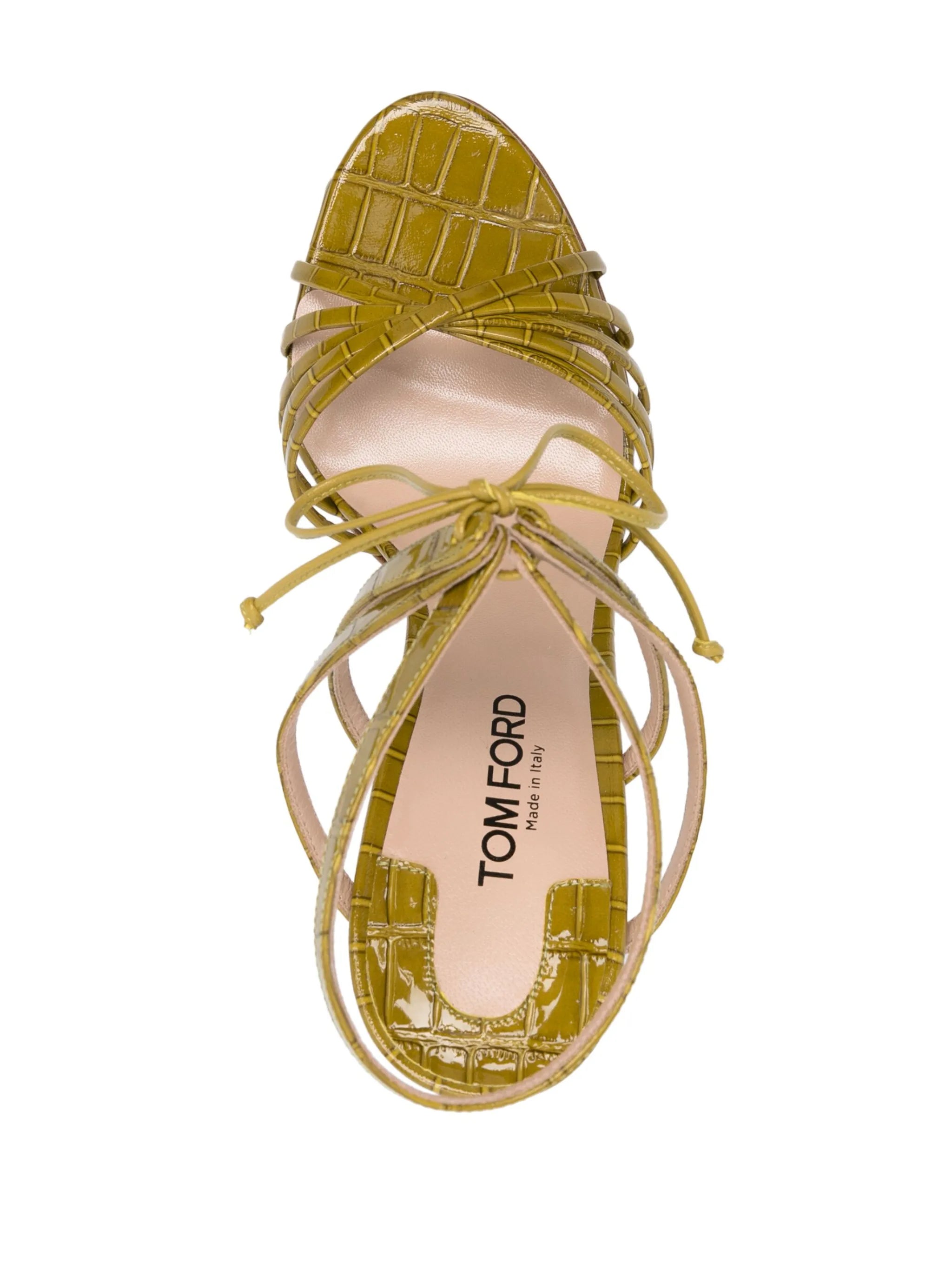 120mm embossed leather sandals