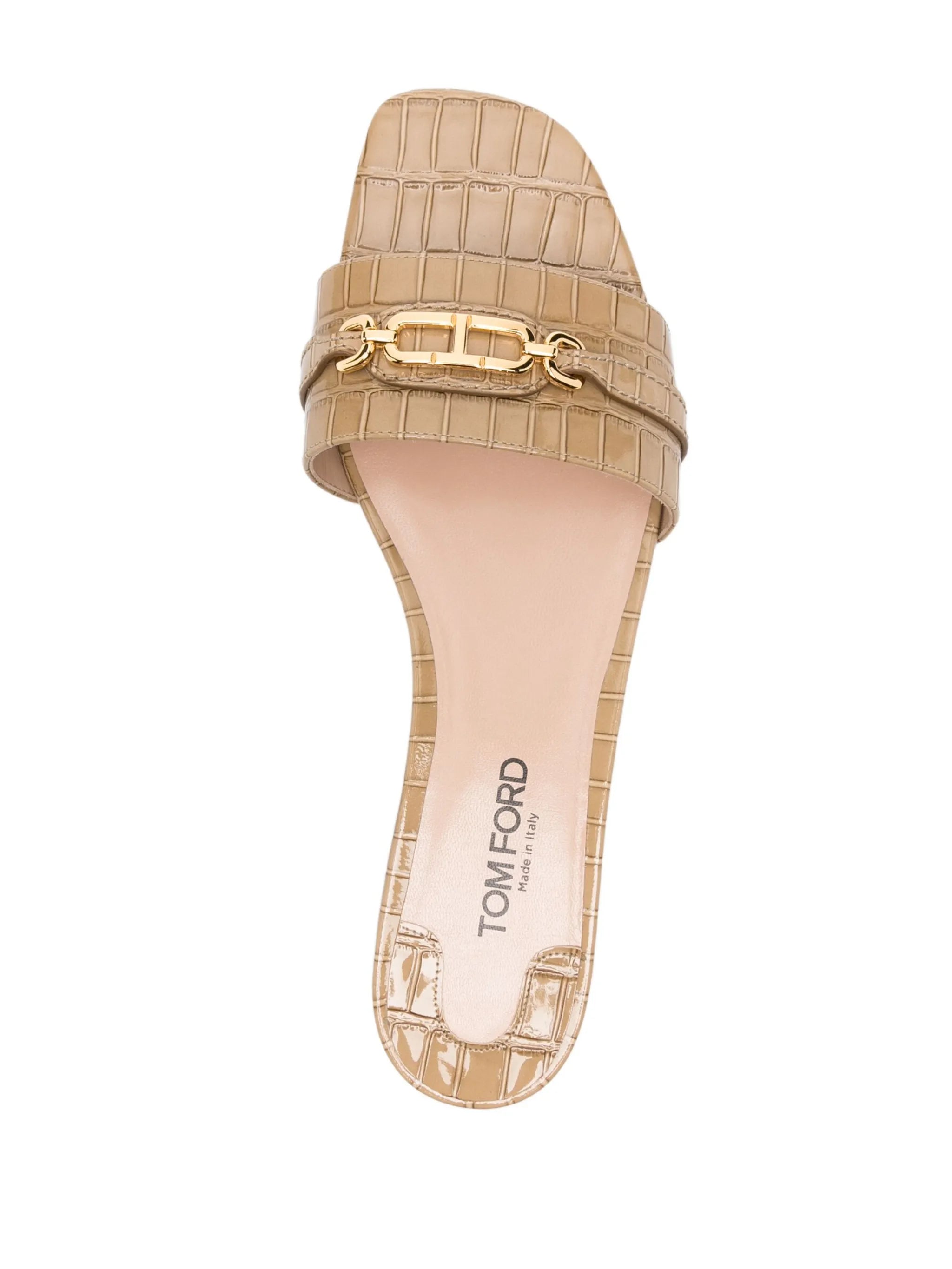 Whitney crocodile-effect flat sandals