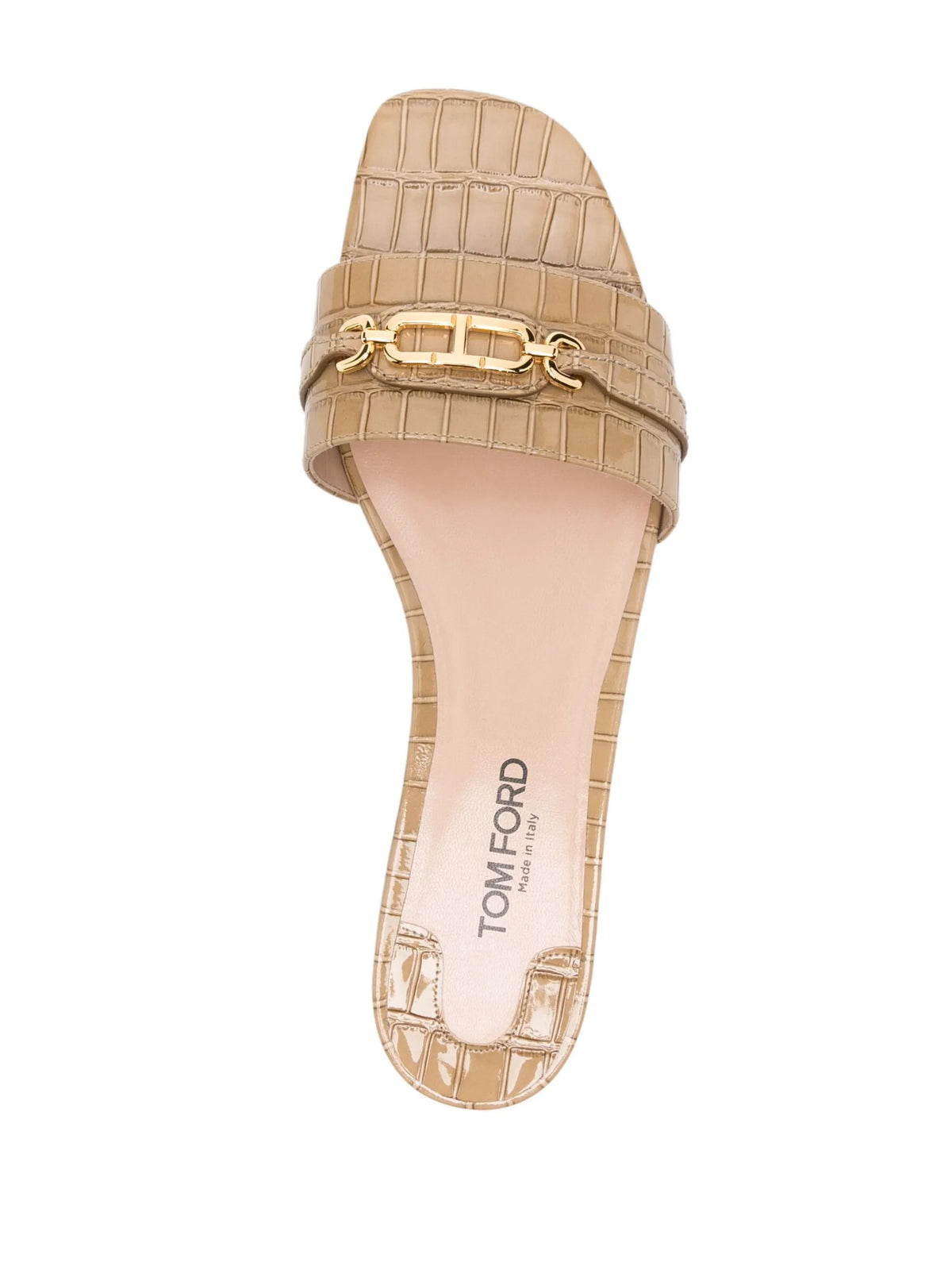 Whitney crocodile-effect flat sandals