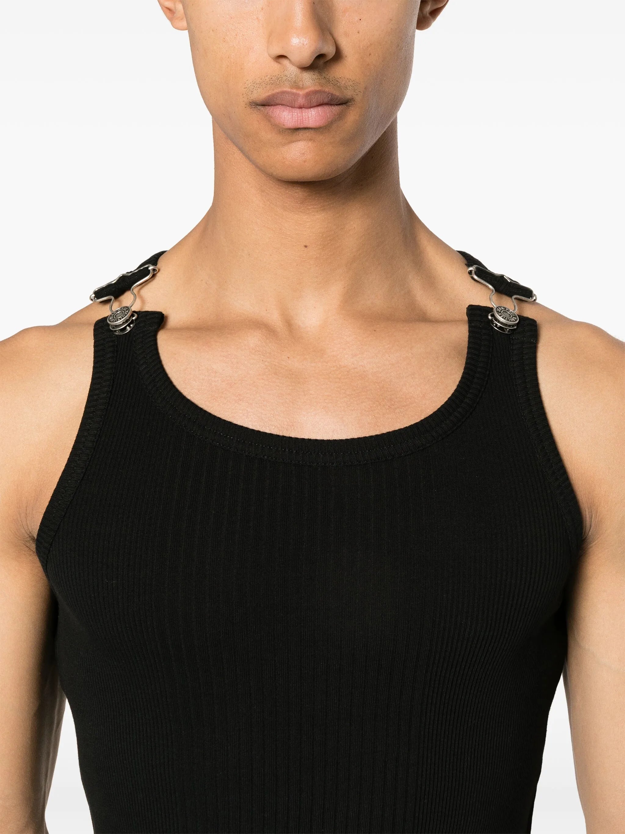 ribbed-knit cotton tank top