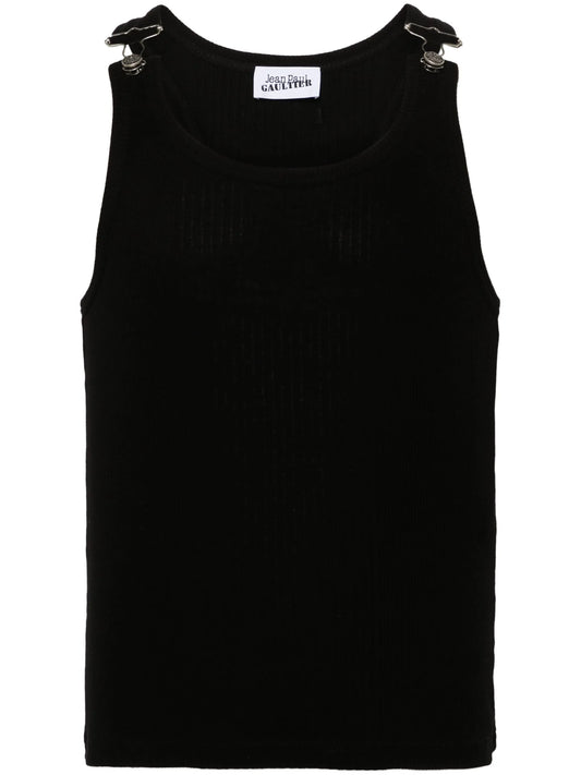 ribbed-knit cotton tank top
