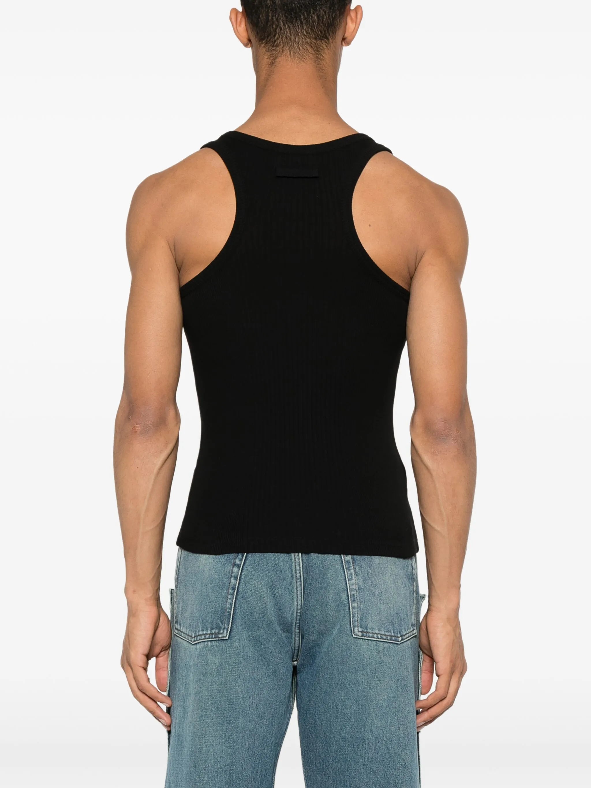 ribbed-knit cotton tank top