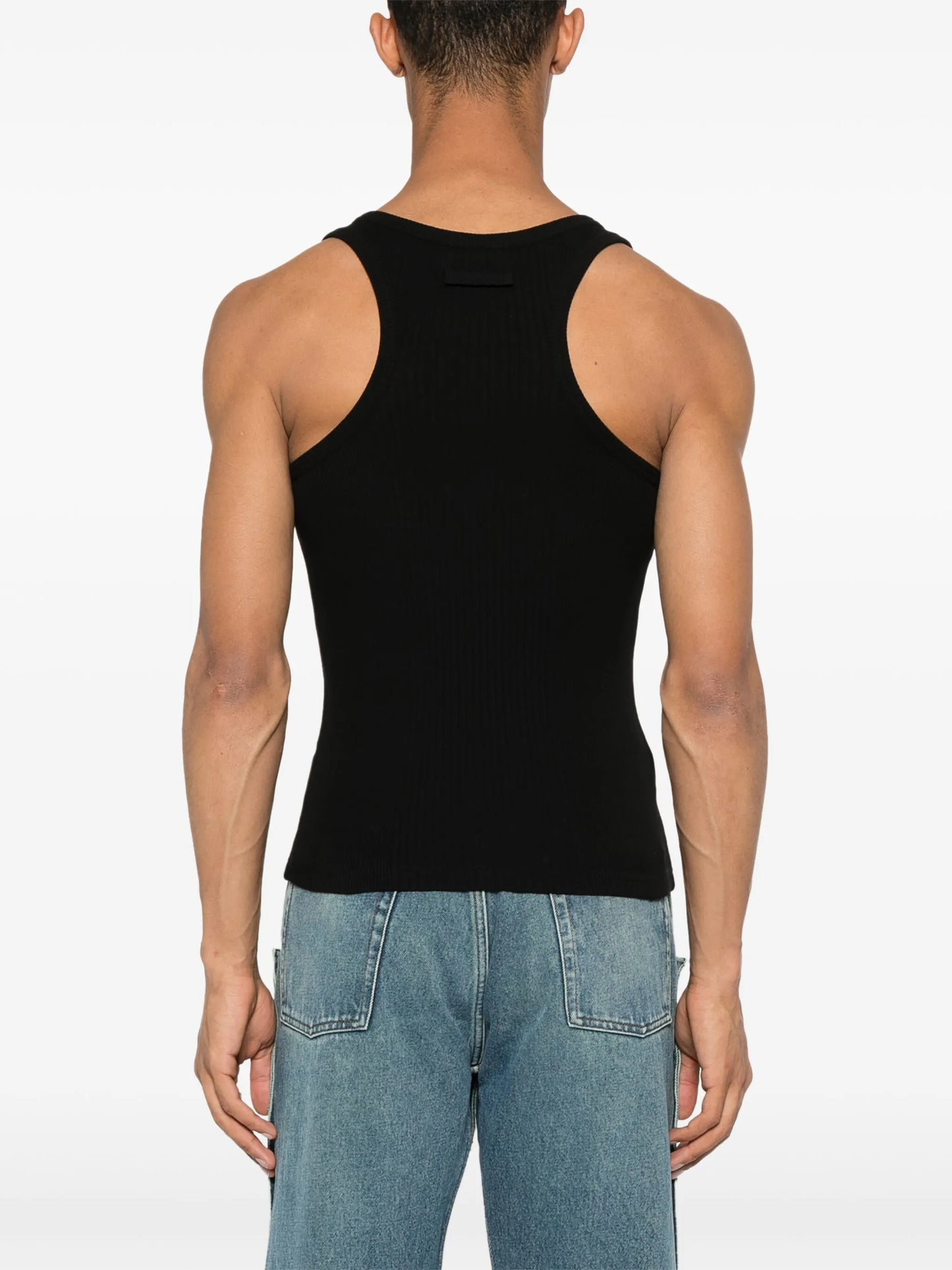 ribbed-knit cotton tank top