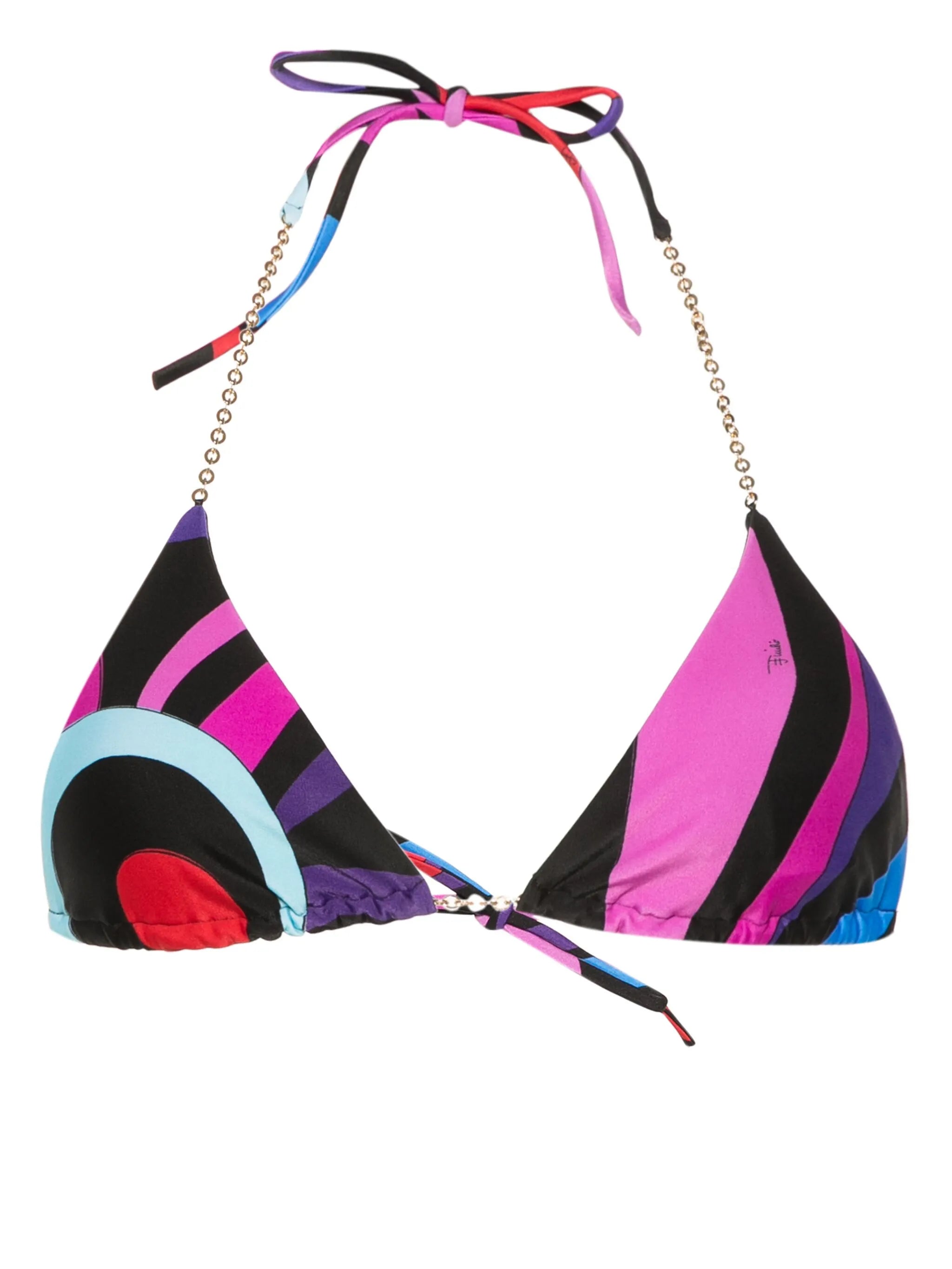 Marmo-print bikini top