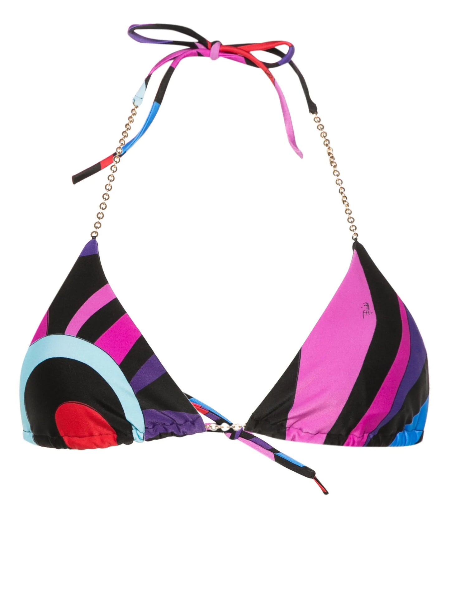 Marmo-print bikini top