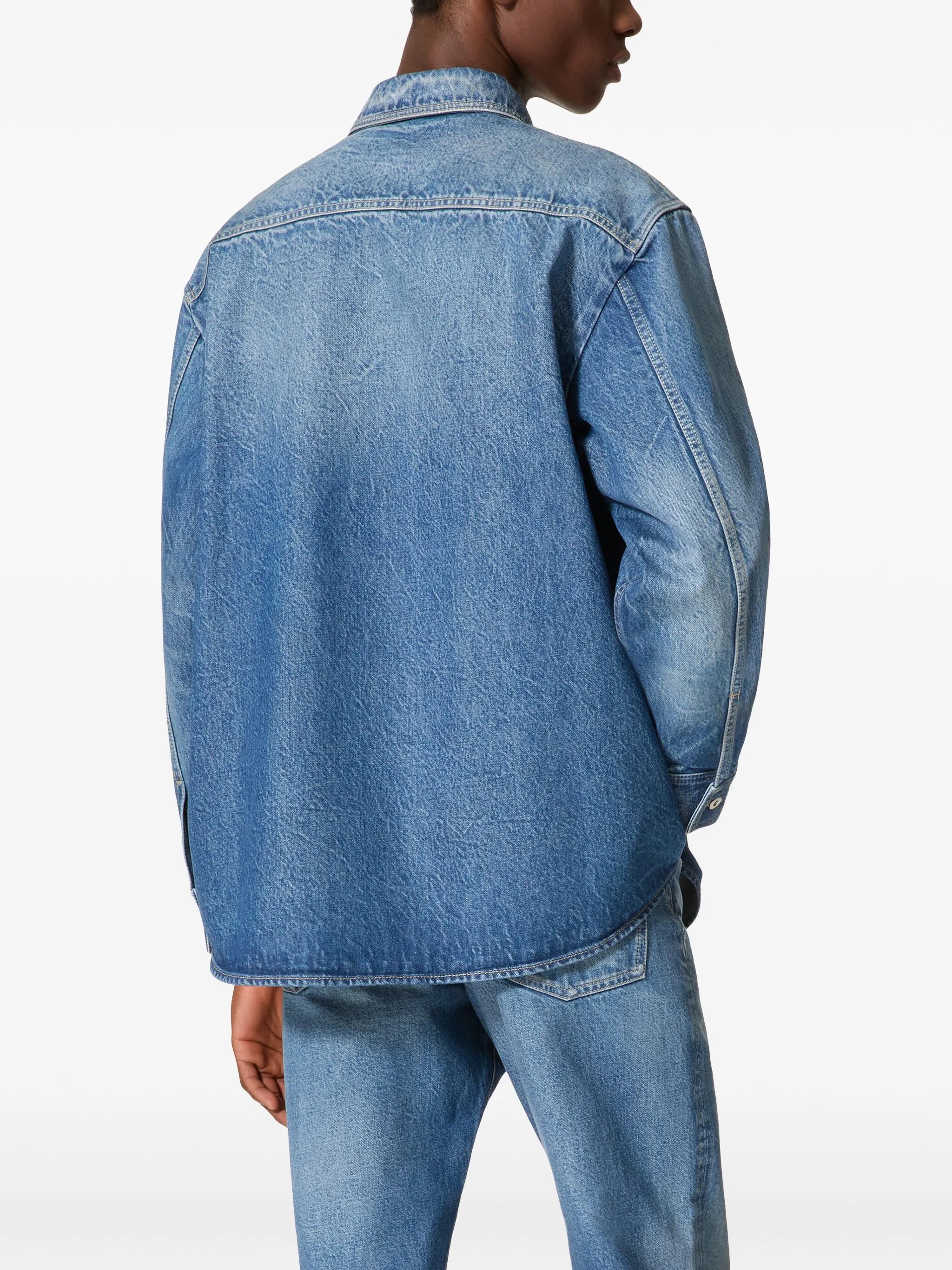 V-detail denim shirt