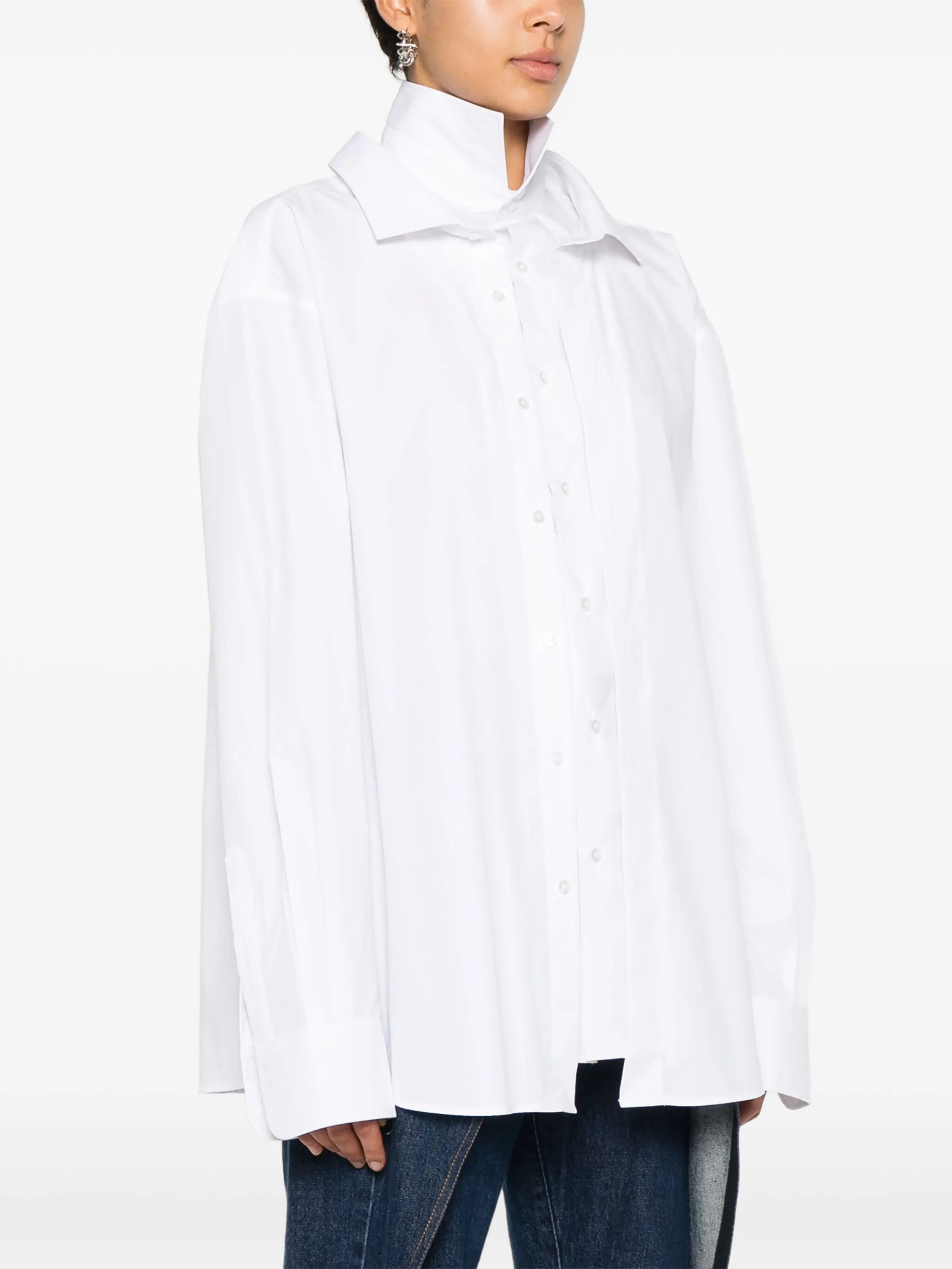 layered poplin shirt