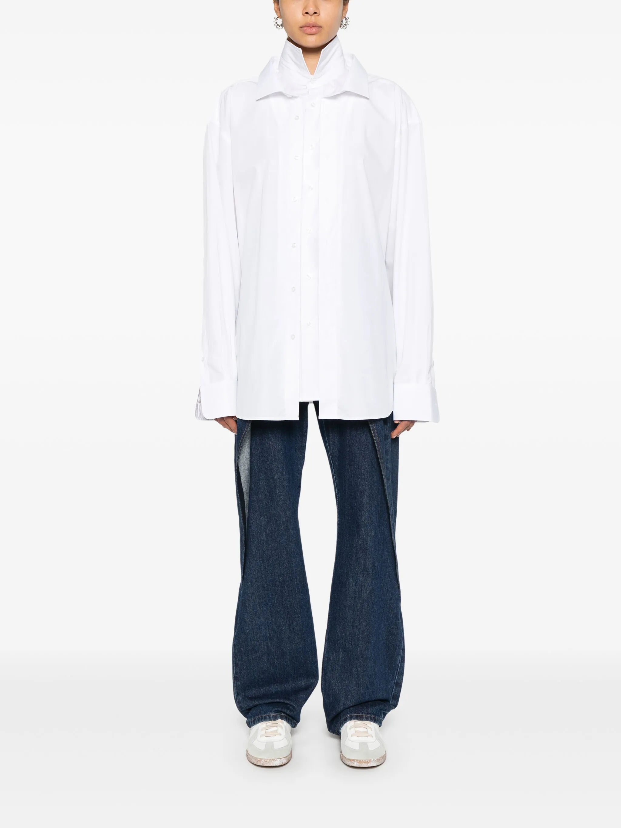 layered poplin shirt