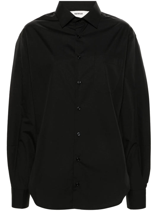 asymmetric poplin shirt