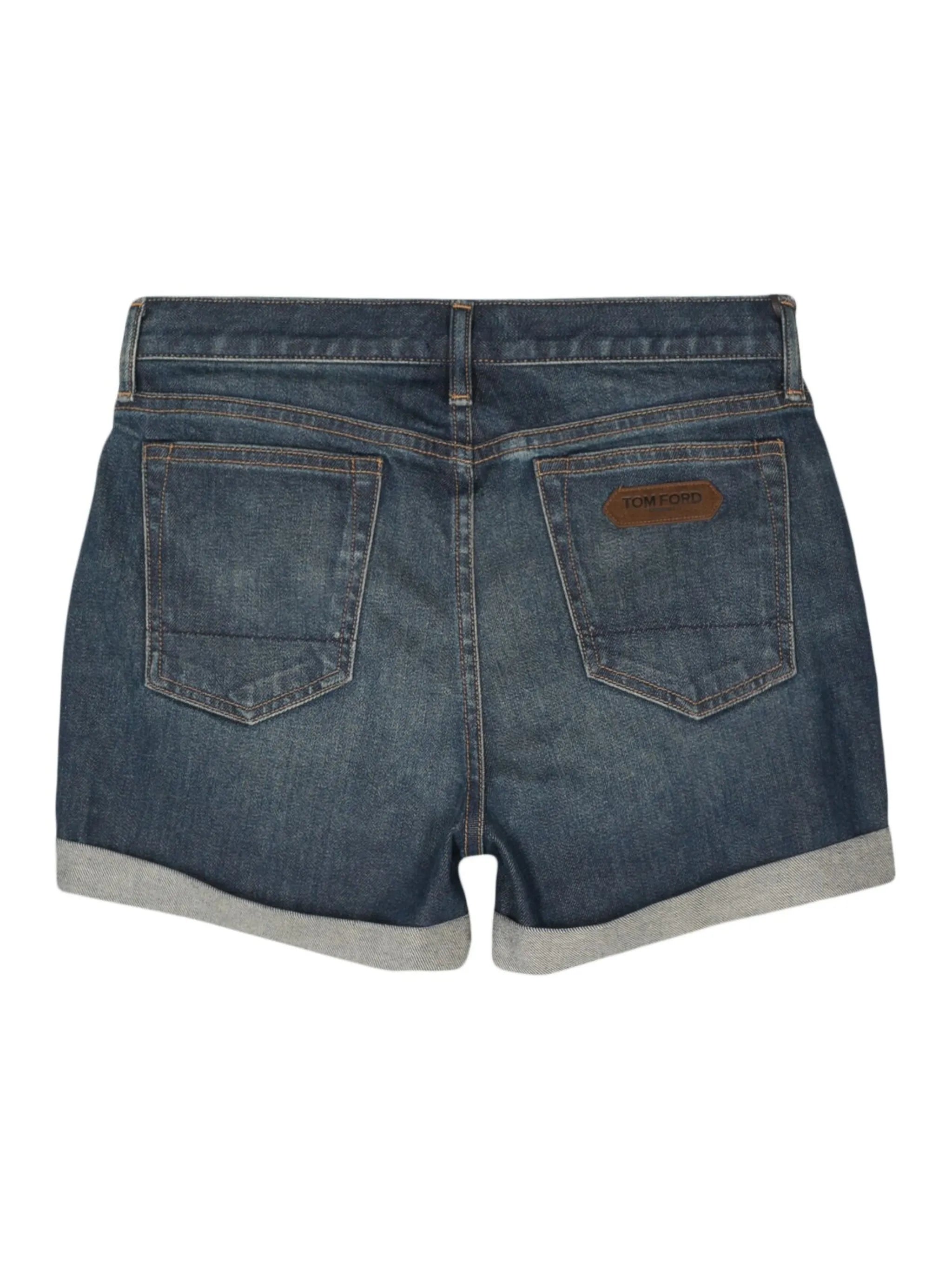 logo-patch denim shorts