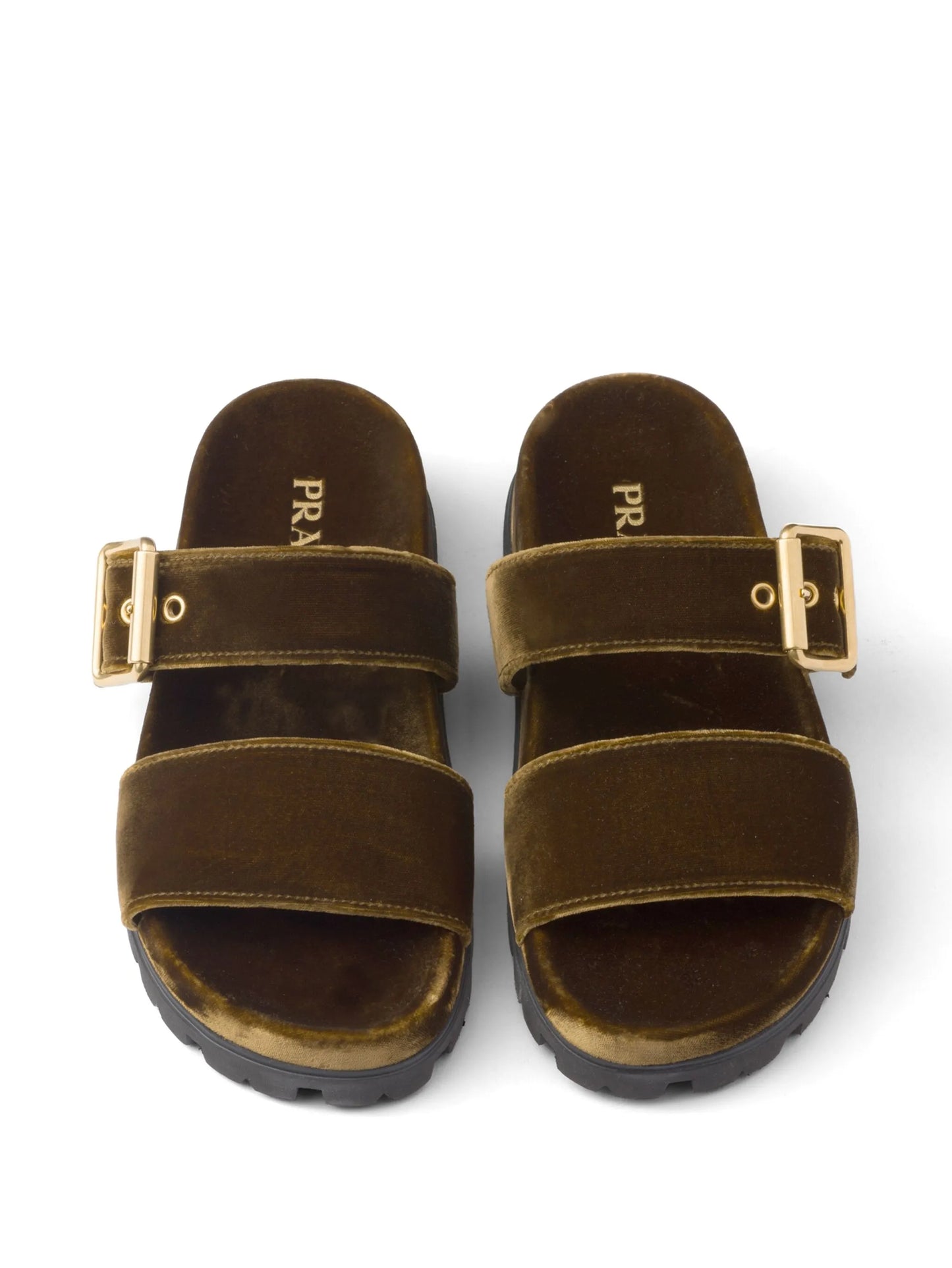 buckled velvet sandals