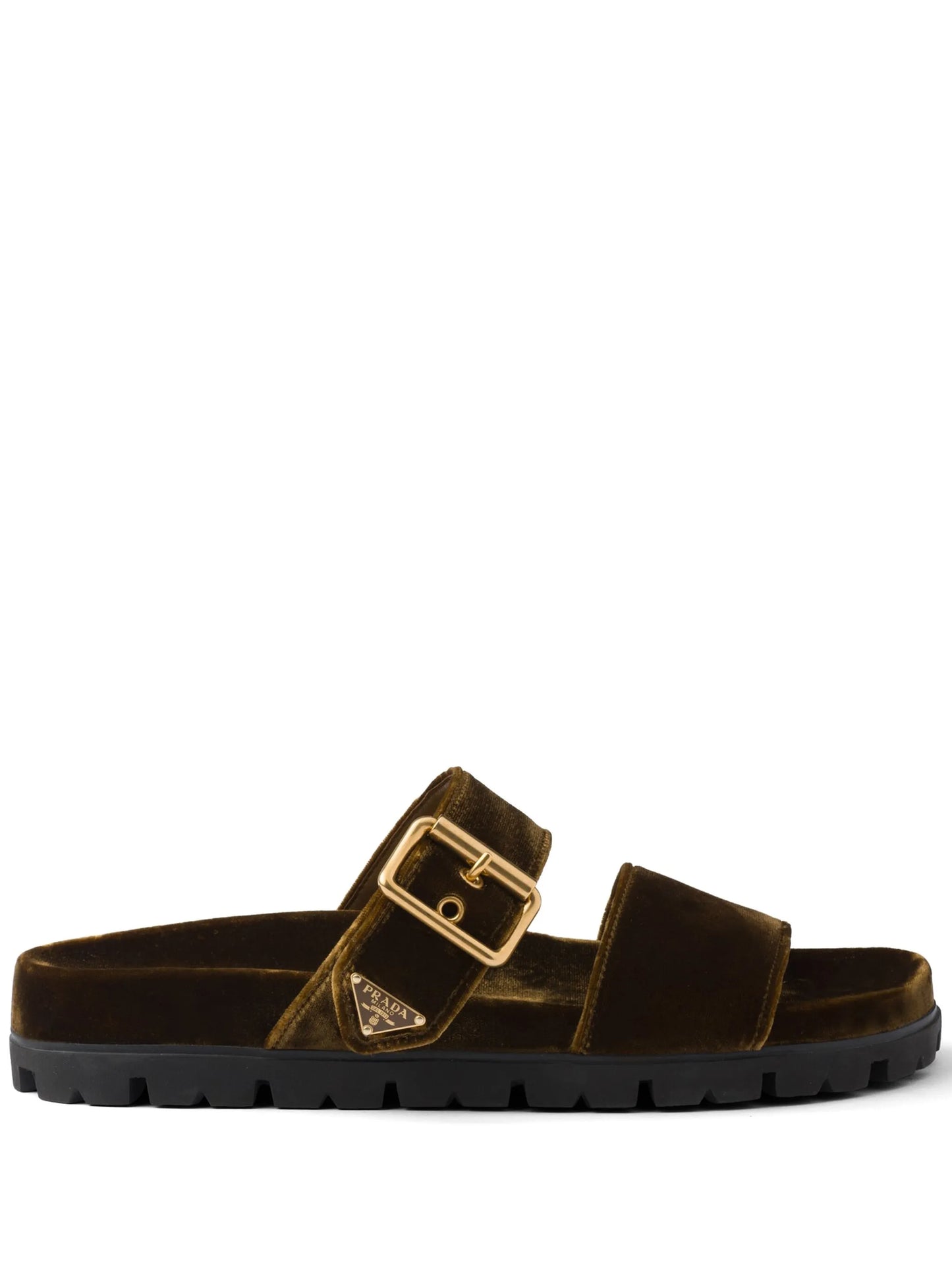 buckled velvet sandals