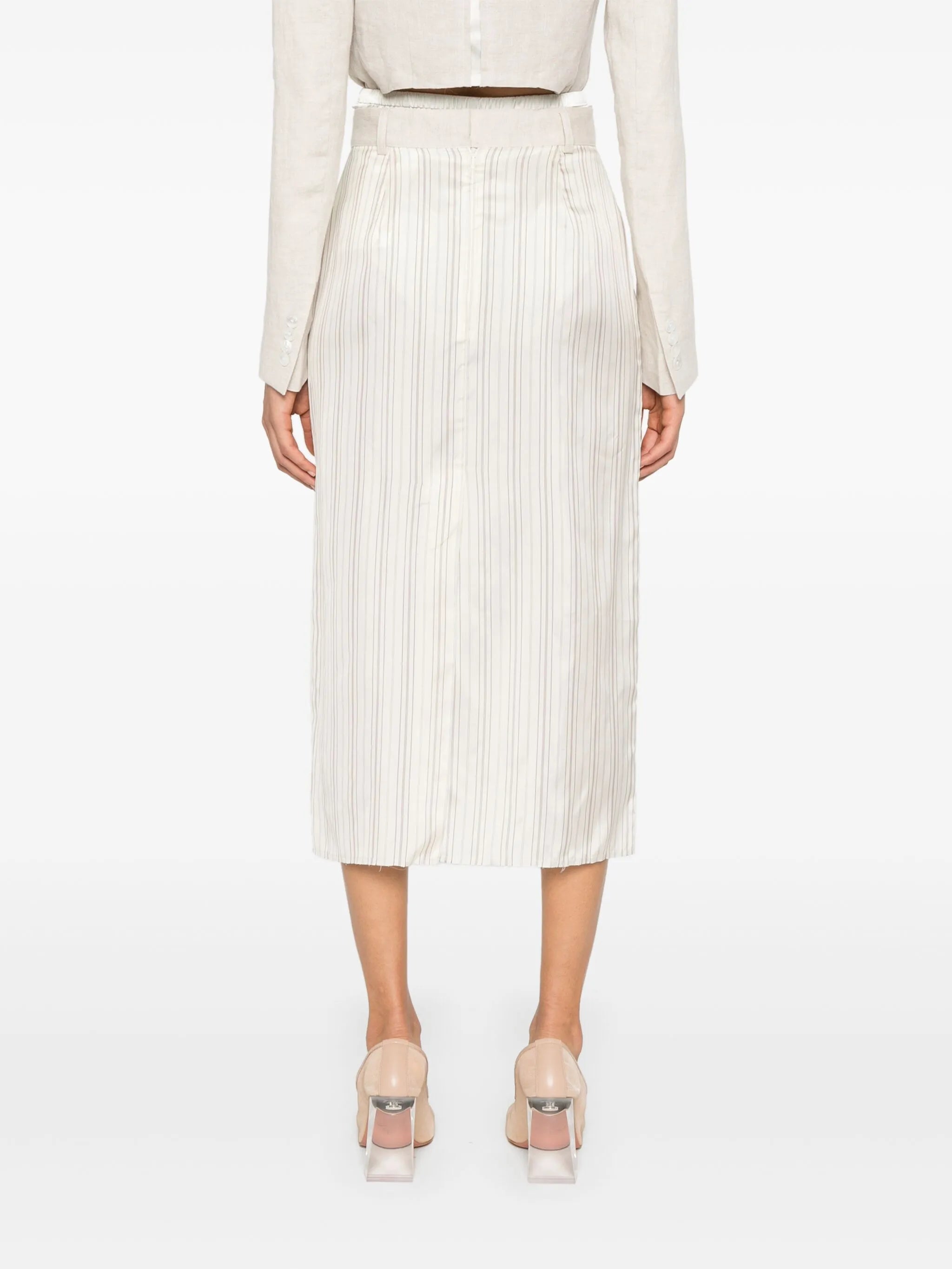 x Zegna striped midi skirt
