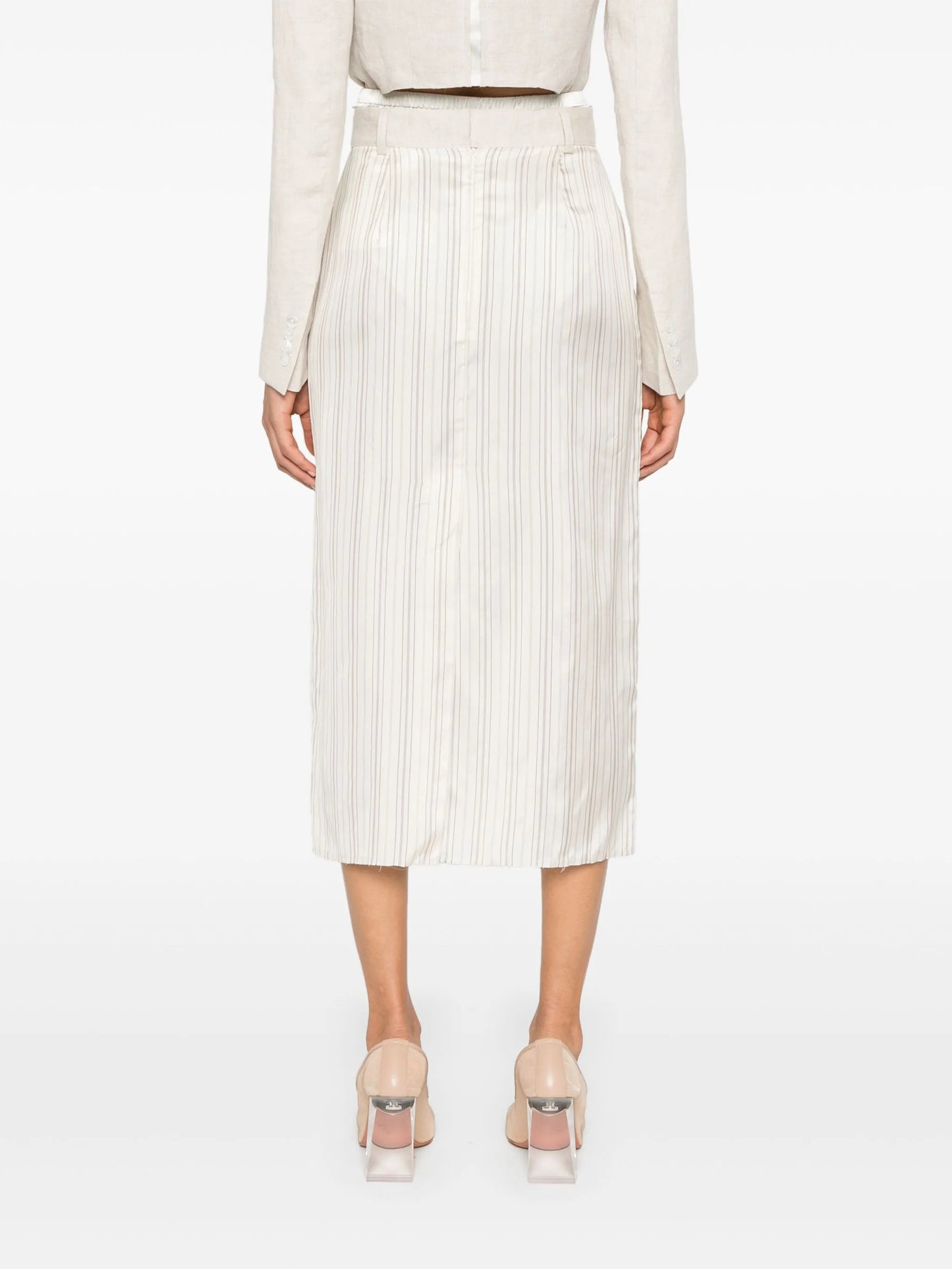 x Zegna striped midi skirt