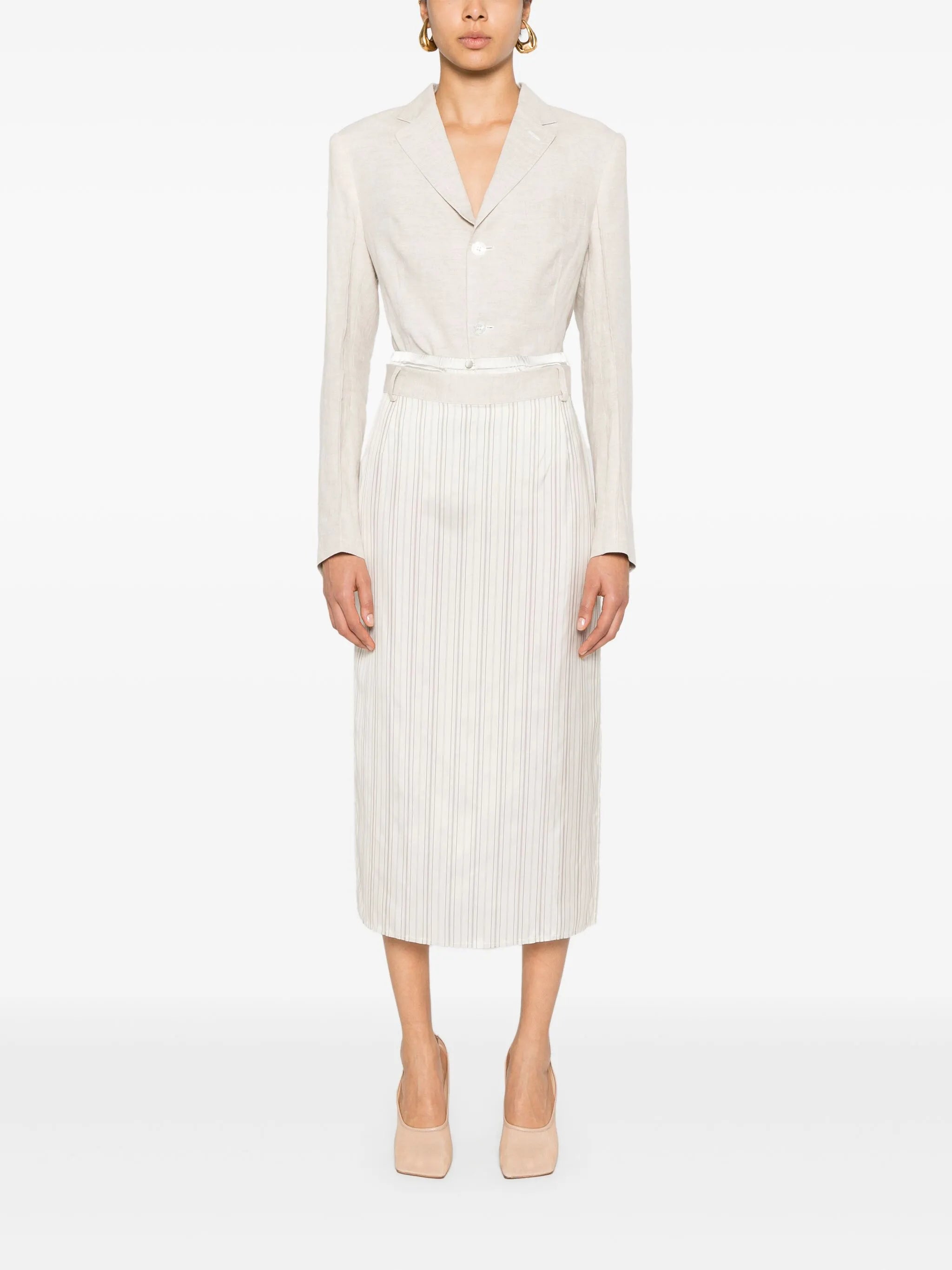 x Zegna striped midi skirt