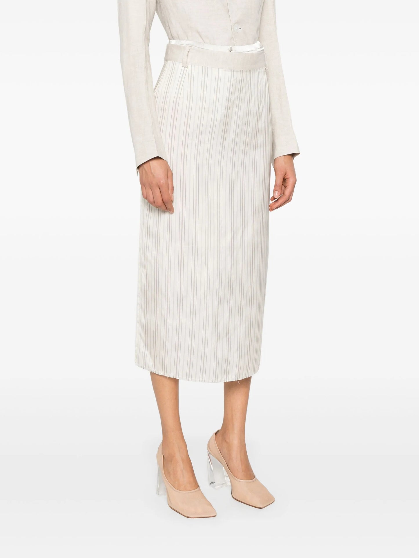 x Zegna striped midi skirt