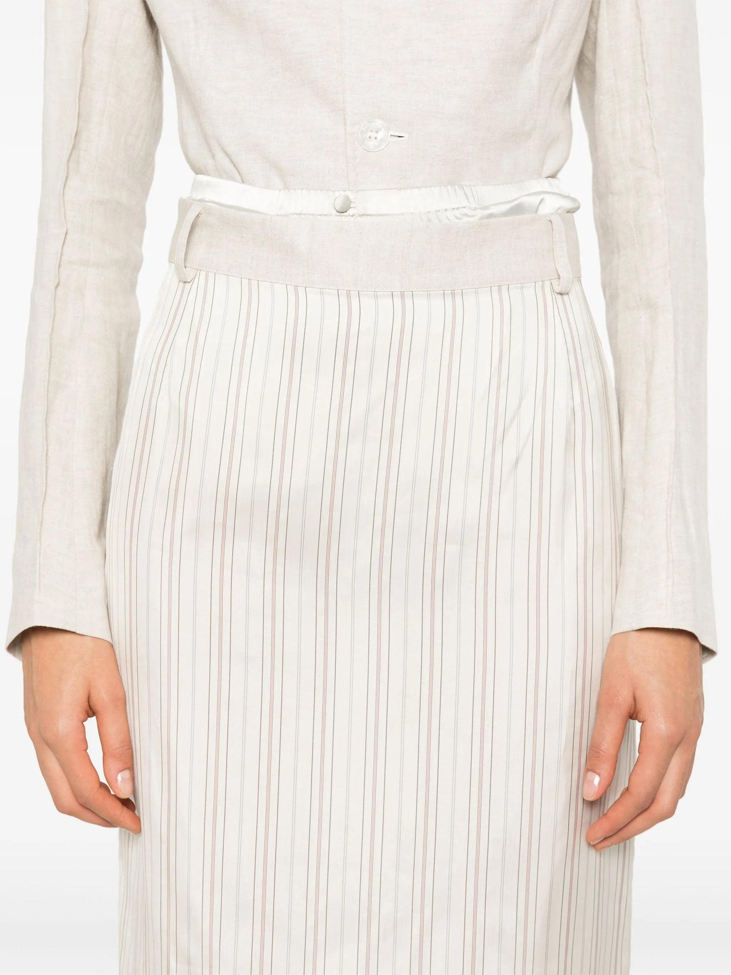 x Zegna striped midi skirt