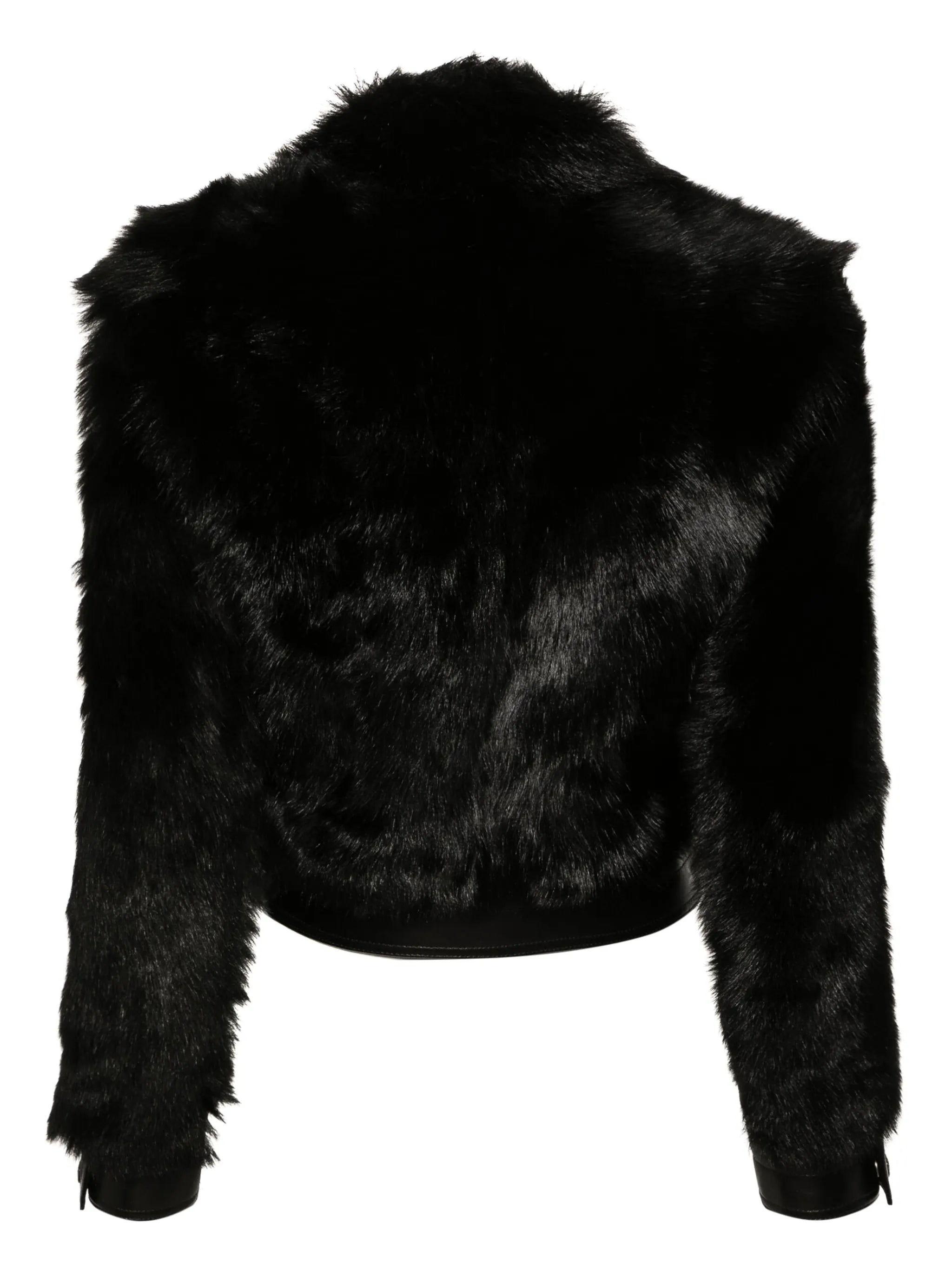 spread-collar shearling jacket