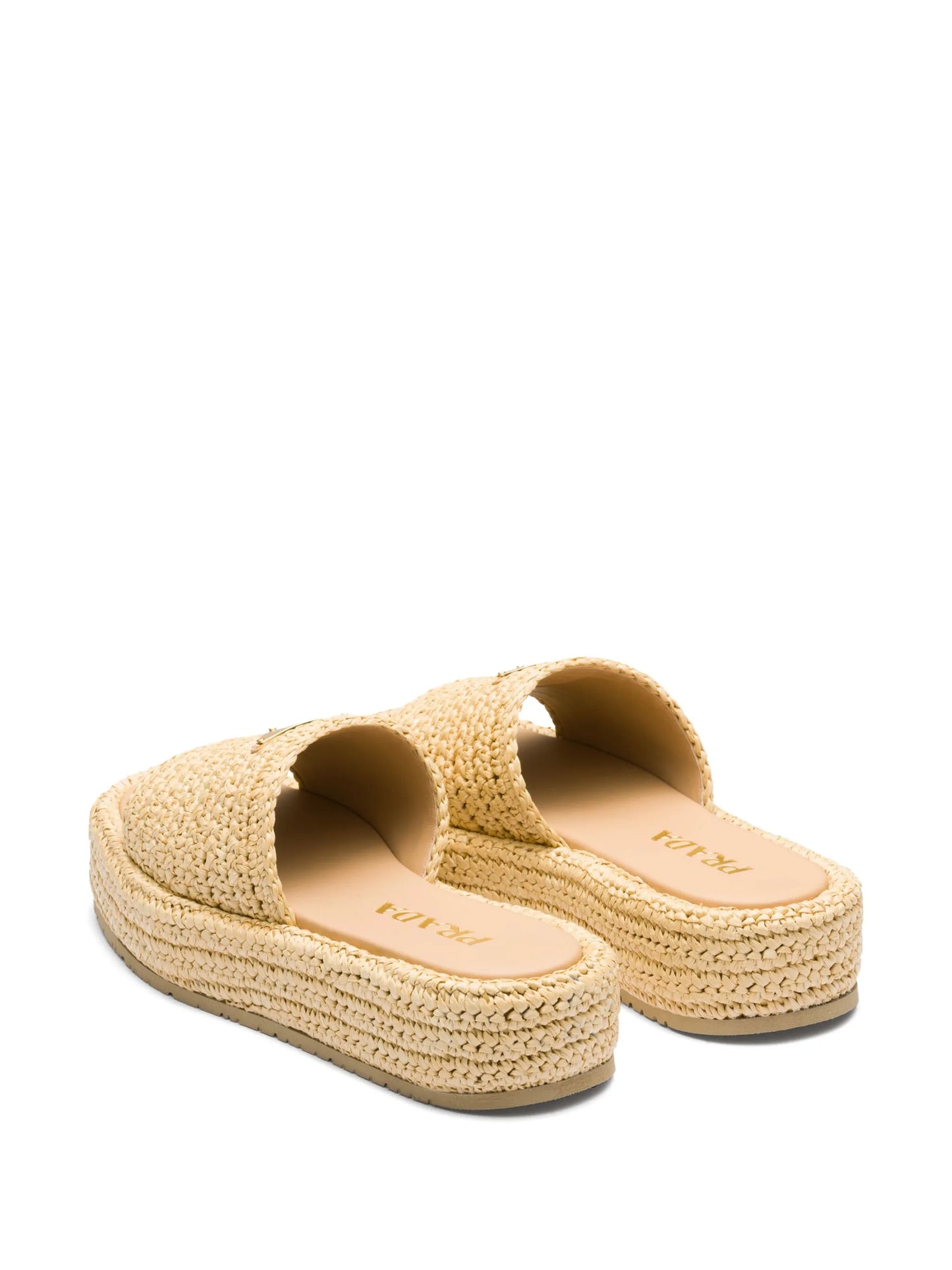 logo-plaque woven-raffia sandals