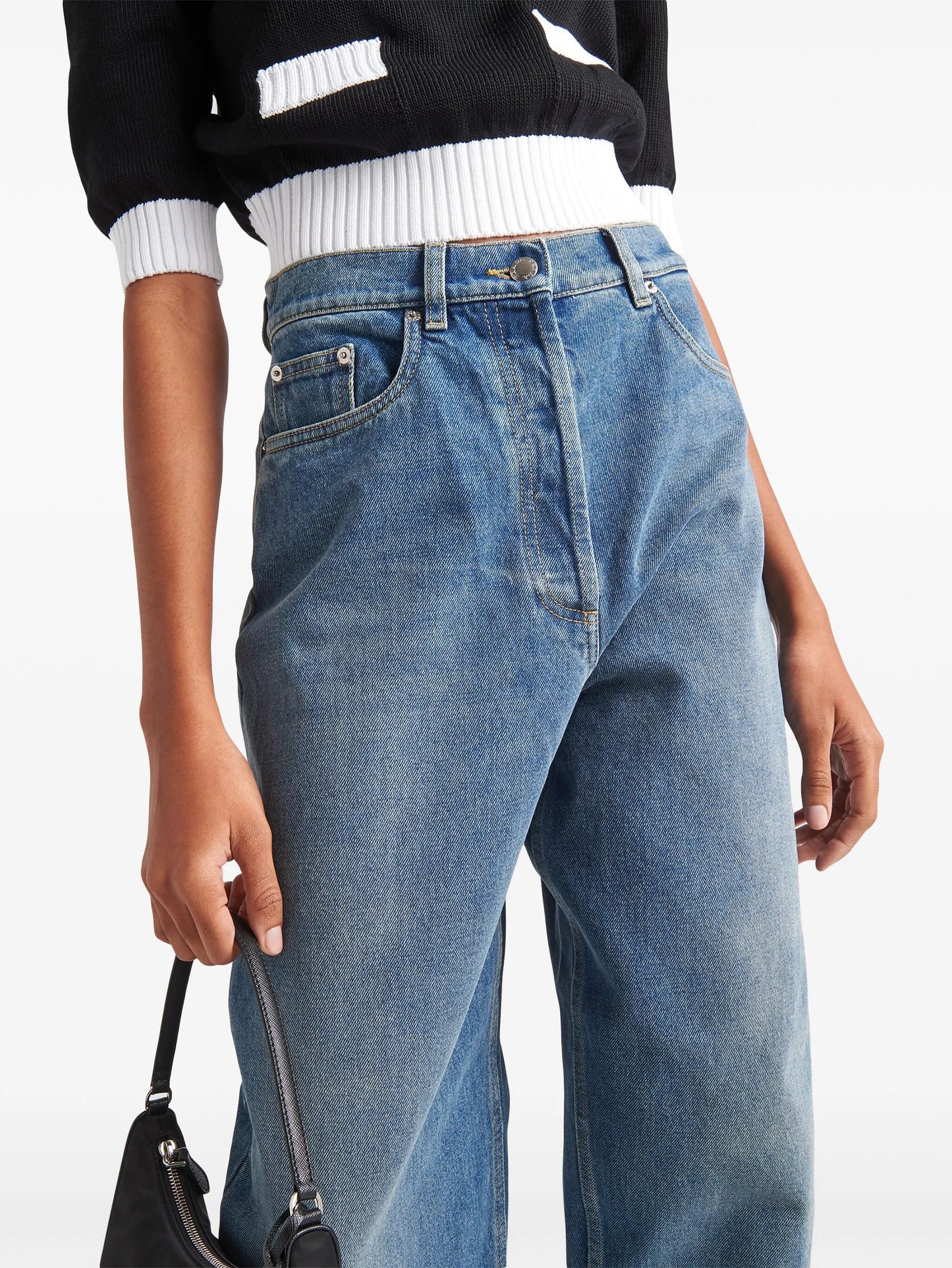 high-rise straight-leg jeans