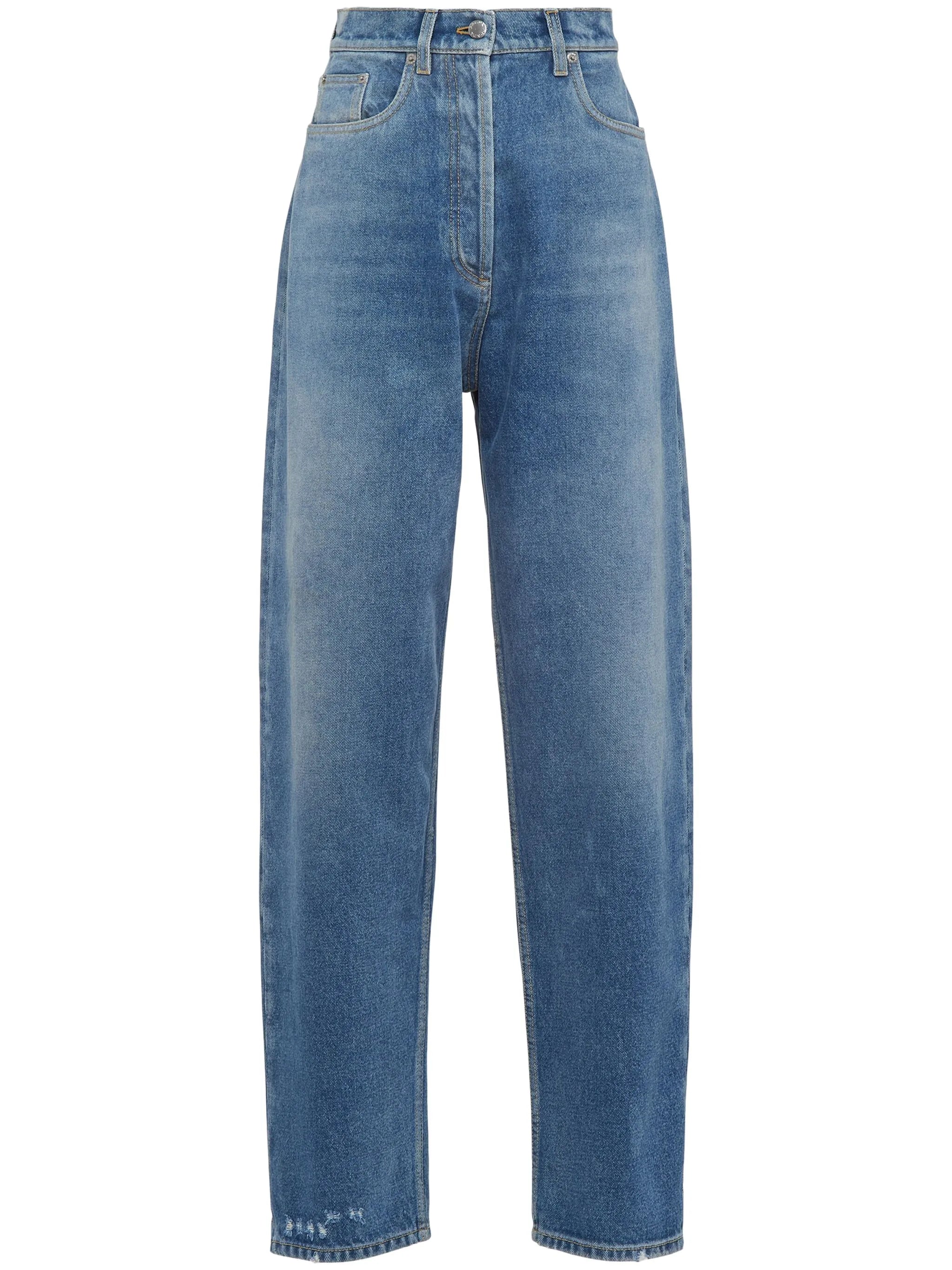 high-rise straight-leg jeans