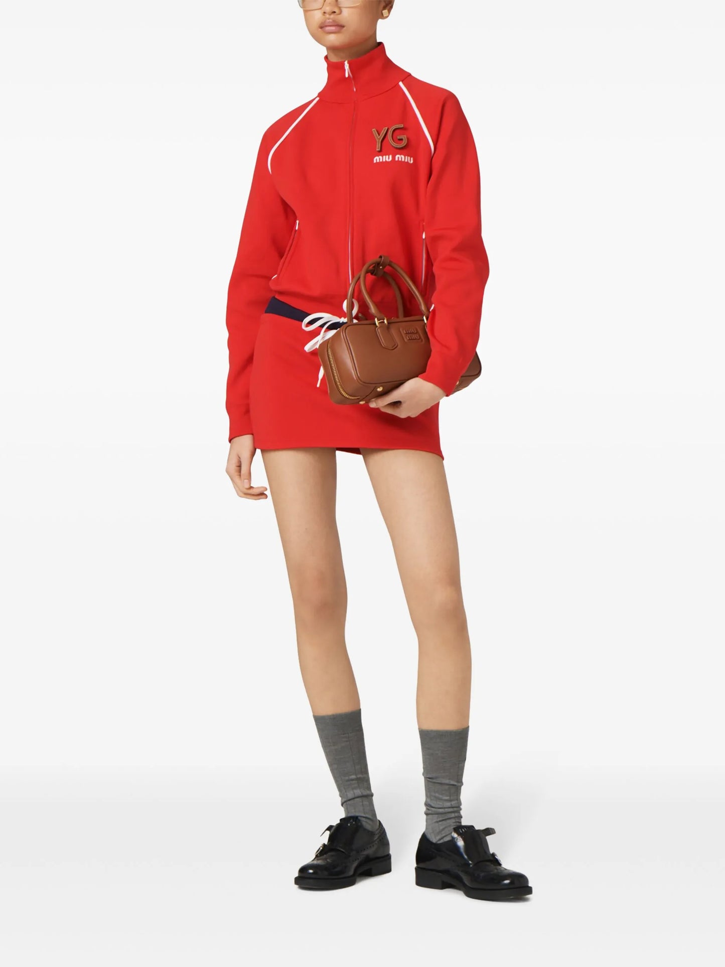 embroidered-logo mini skirt