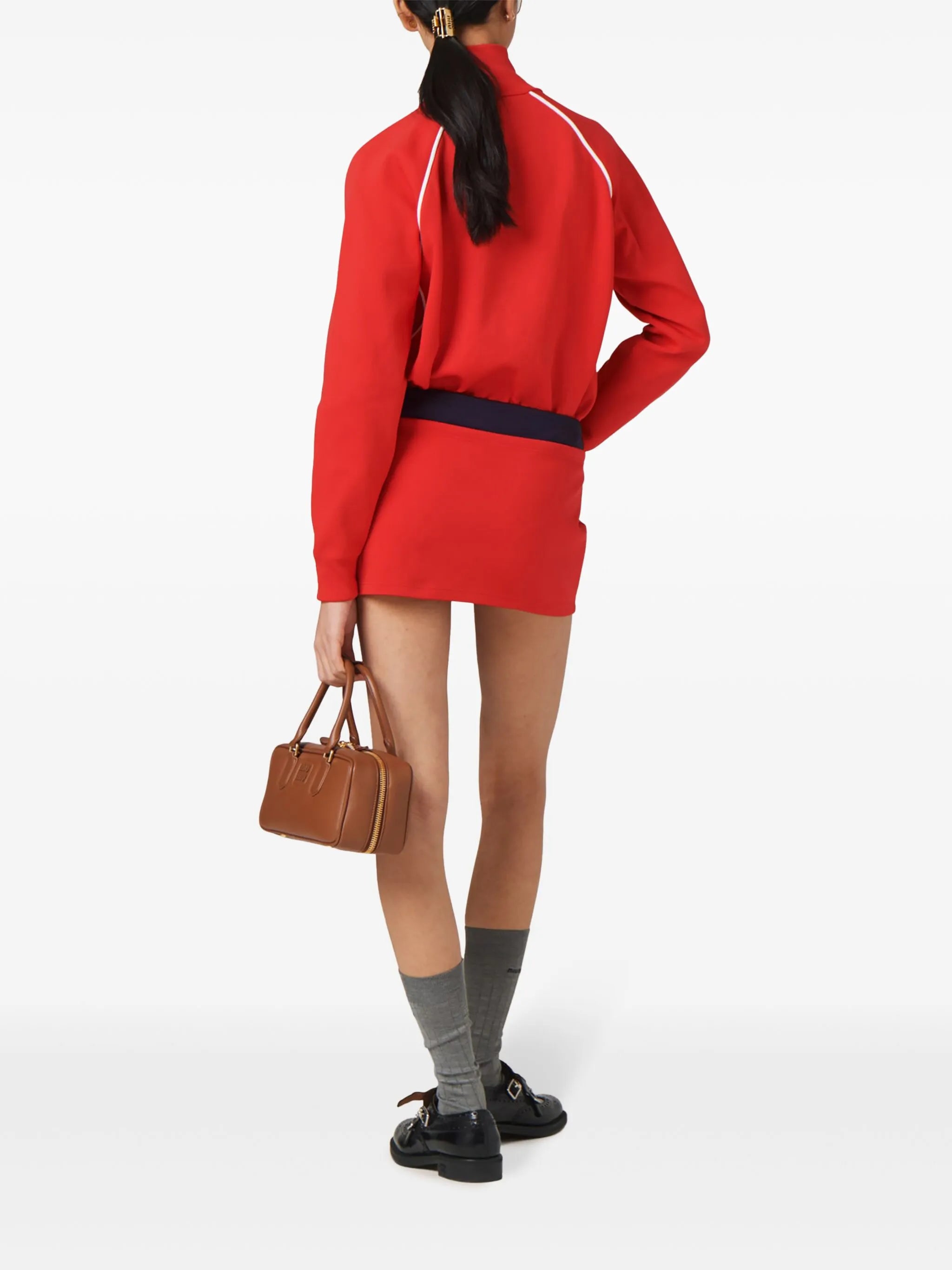 embroidered-logo mini skirt