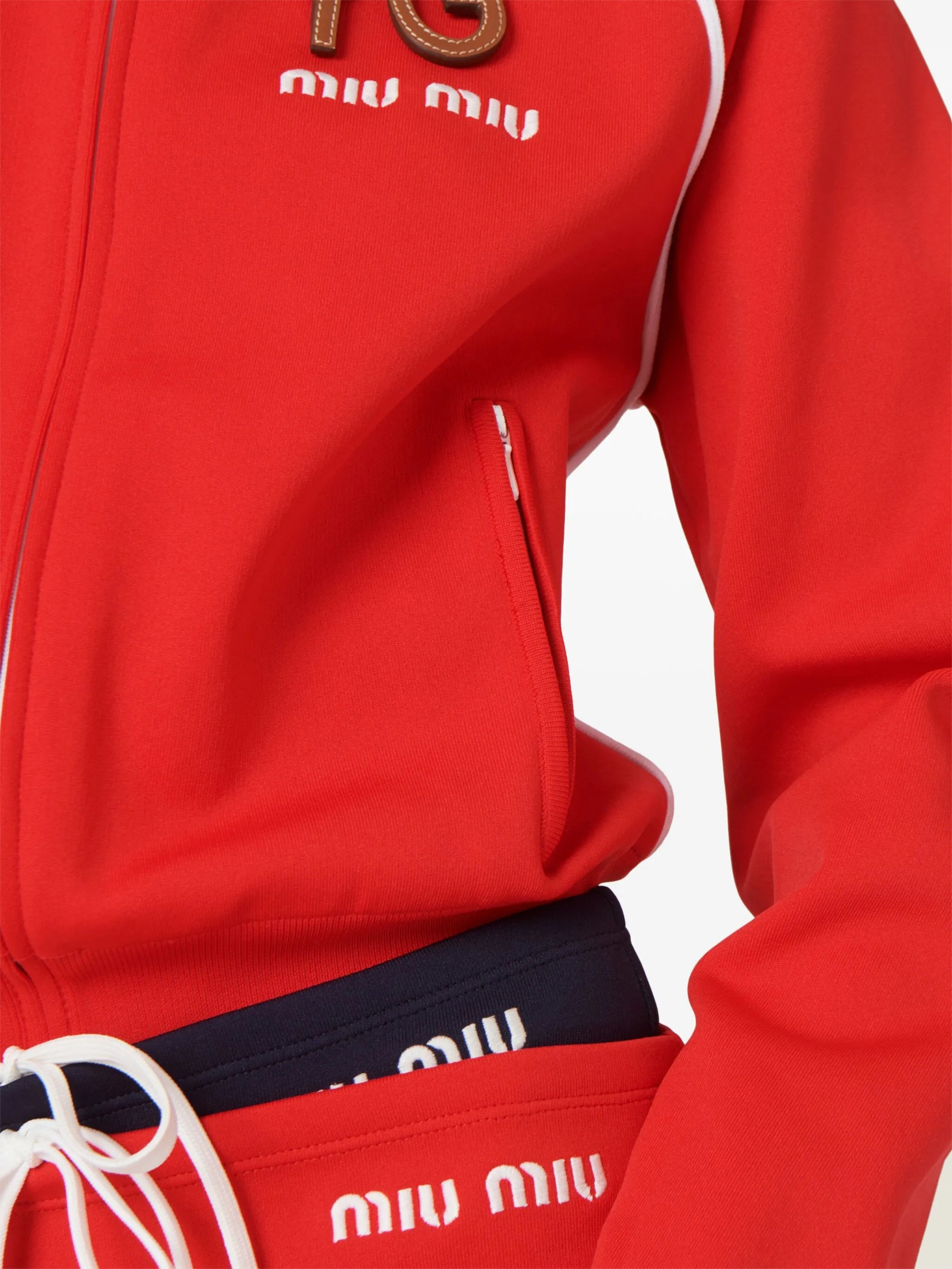 embroidered-logo mini skirt