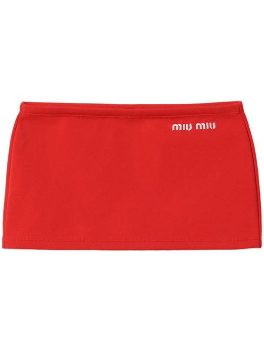 embroidered-logo mini skirt