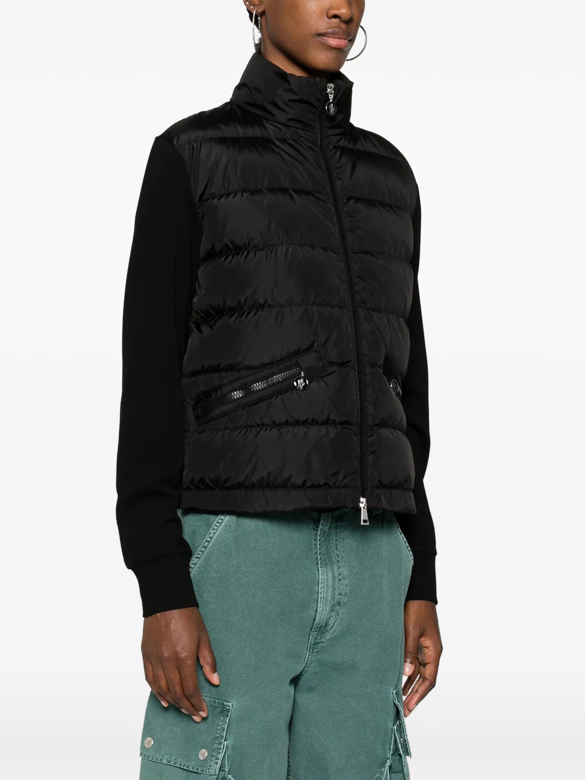 panelled puffer jacket