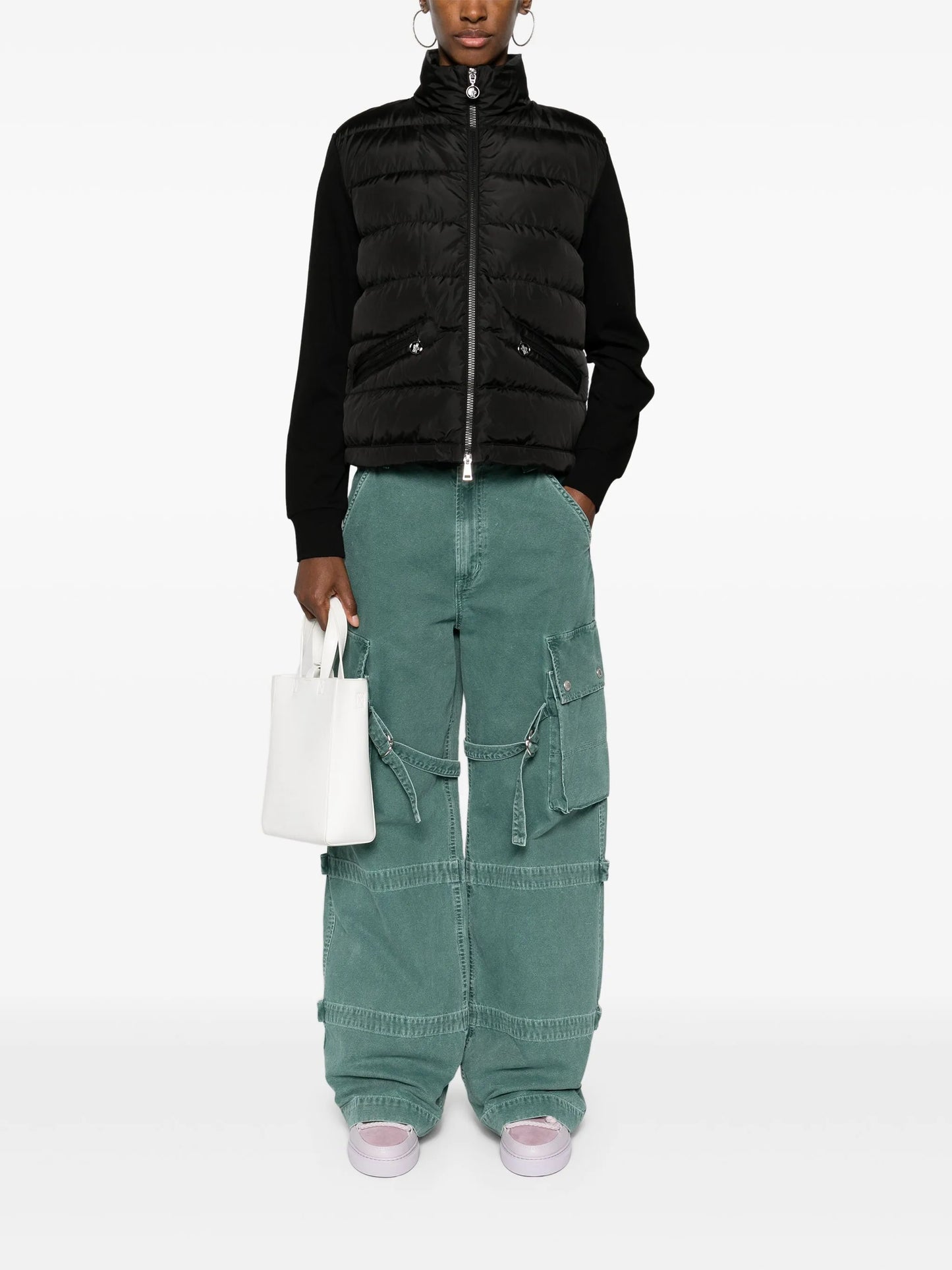 panelled puffer jacket