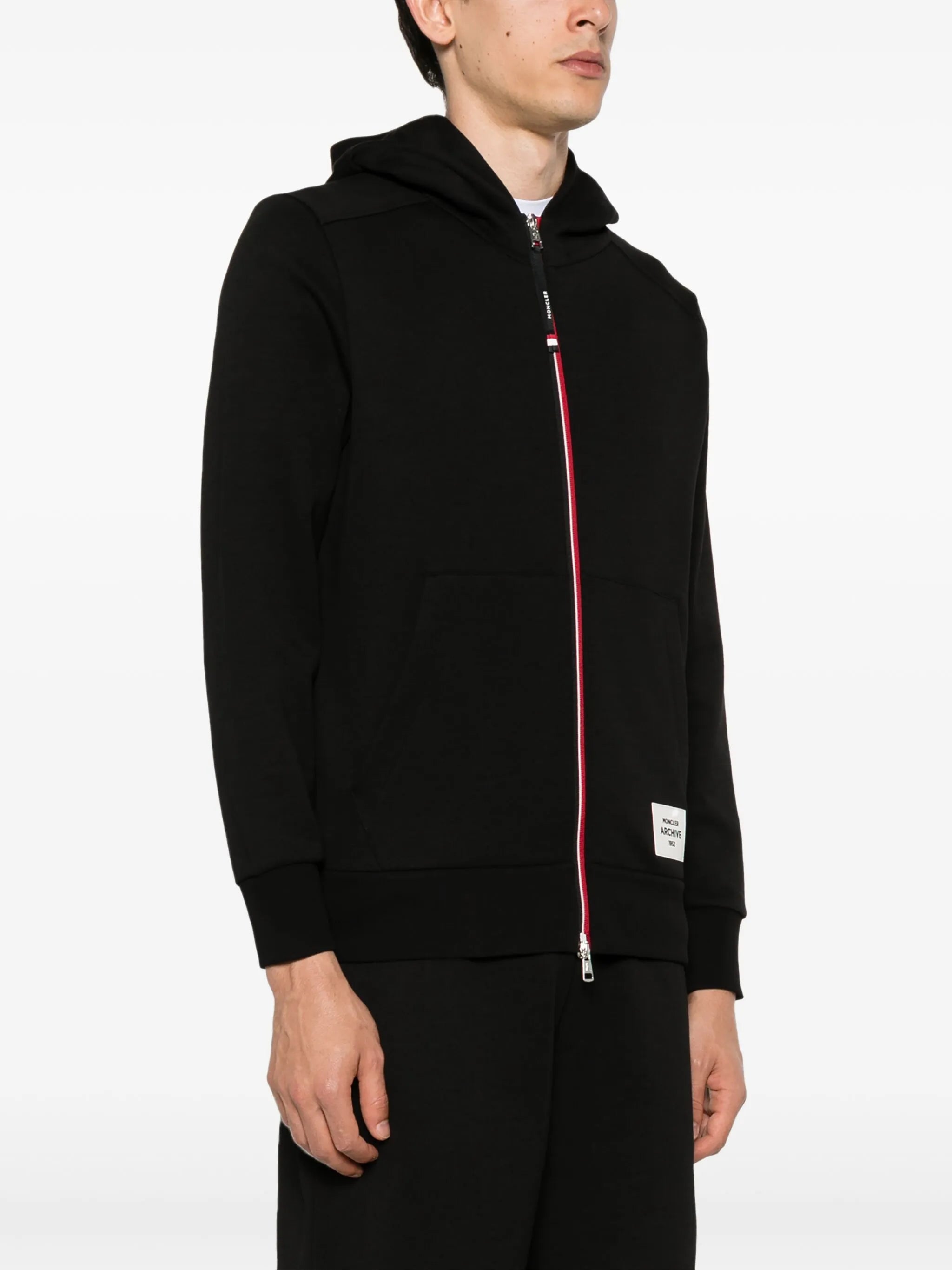 appliqué-logo zipped hoodie