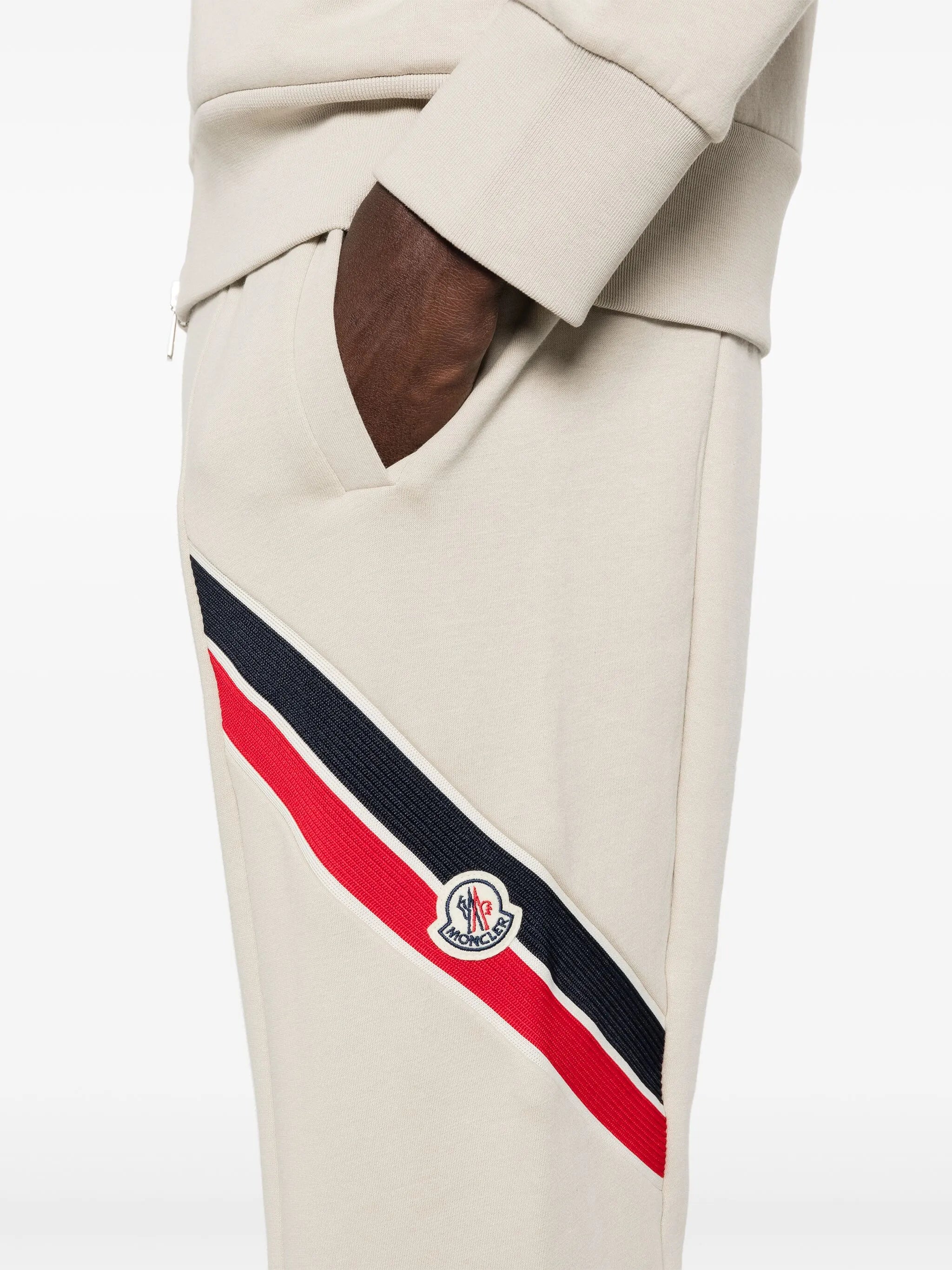 stripe-detail logo-appliqué track pants