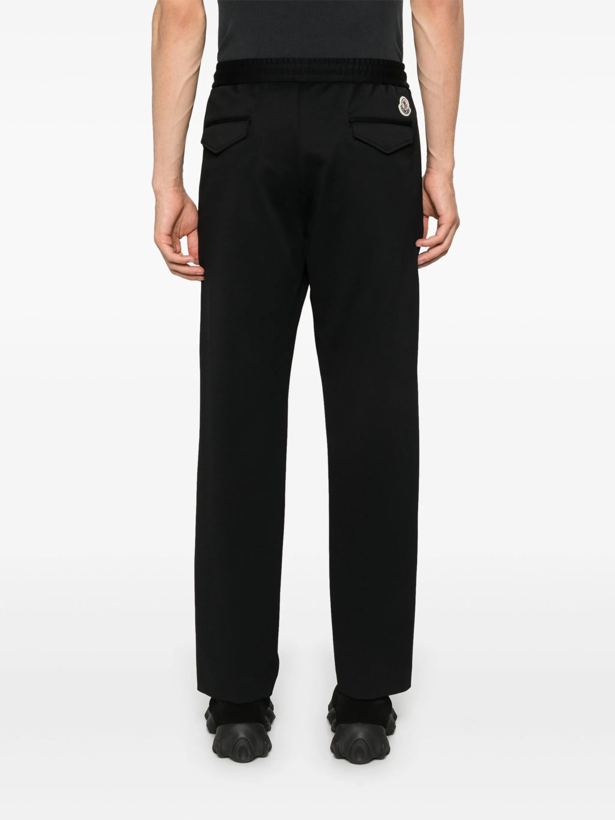 logo-patch drawstring tapered trousers