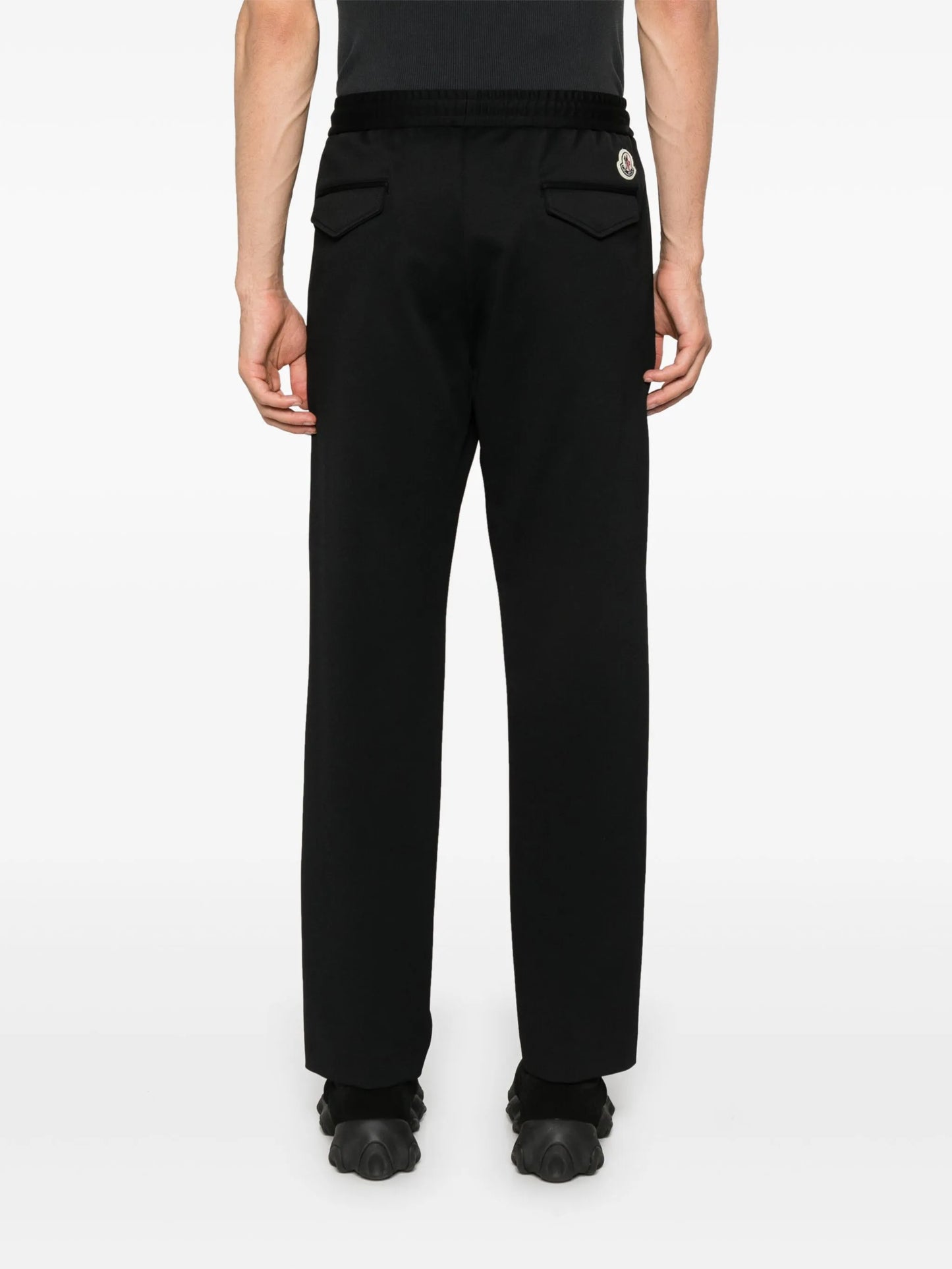 logo-patch drawstring tapered trousers