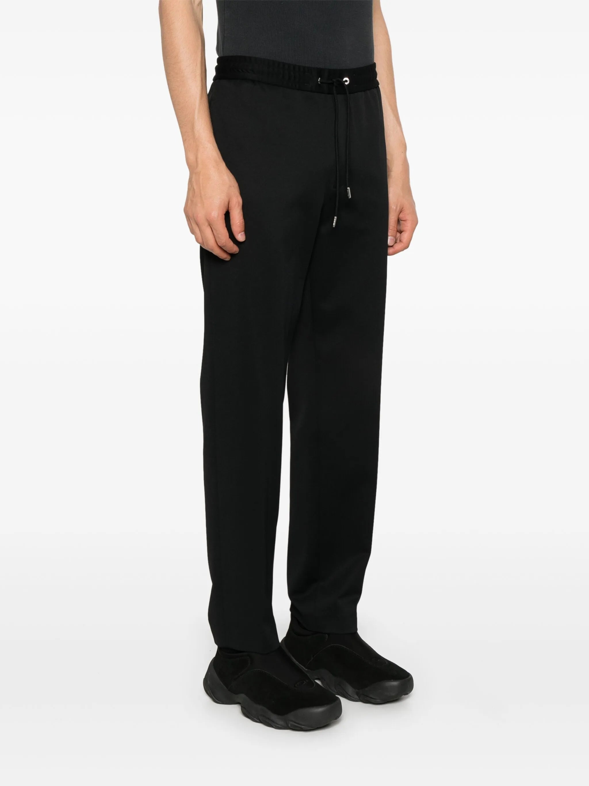 logo-patch drawstring tapered trousers