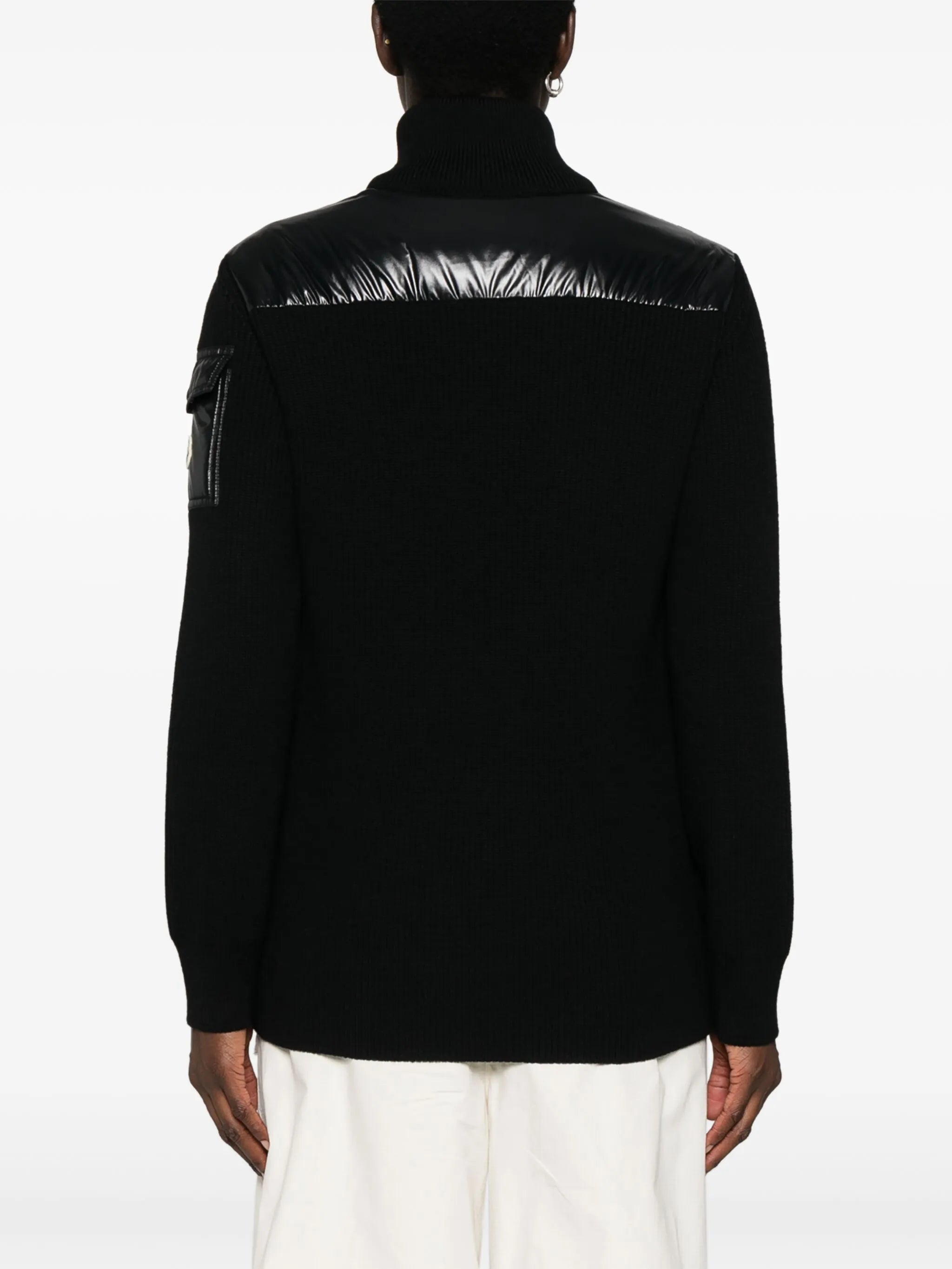 knitted-panels puffer jacket