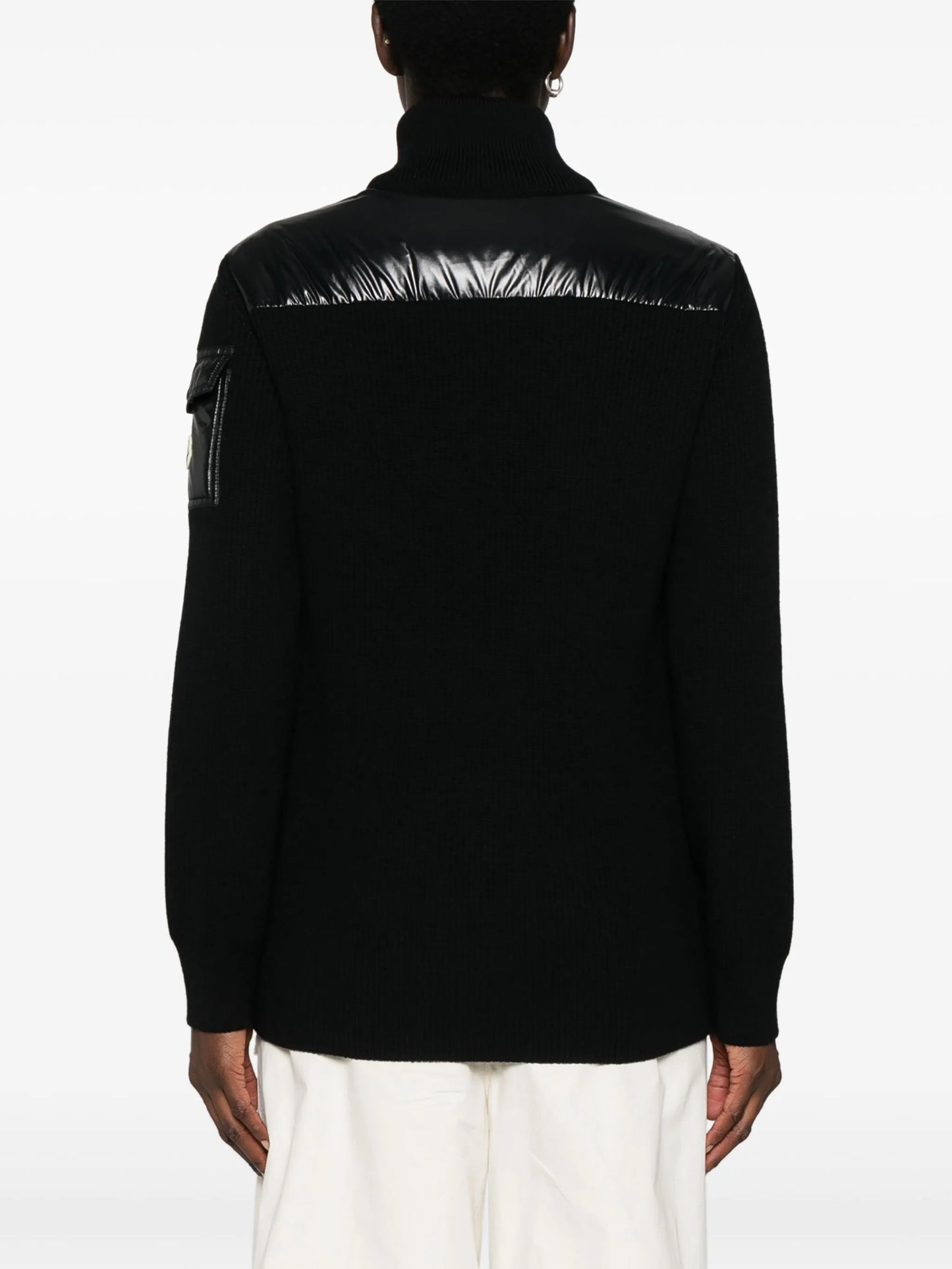 knitted-panels puffer jacket