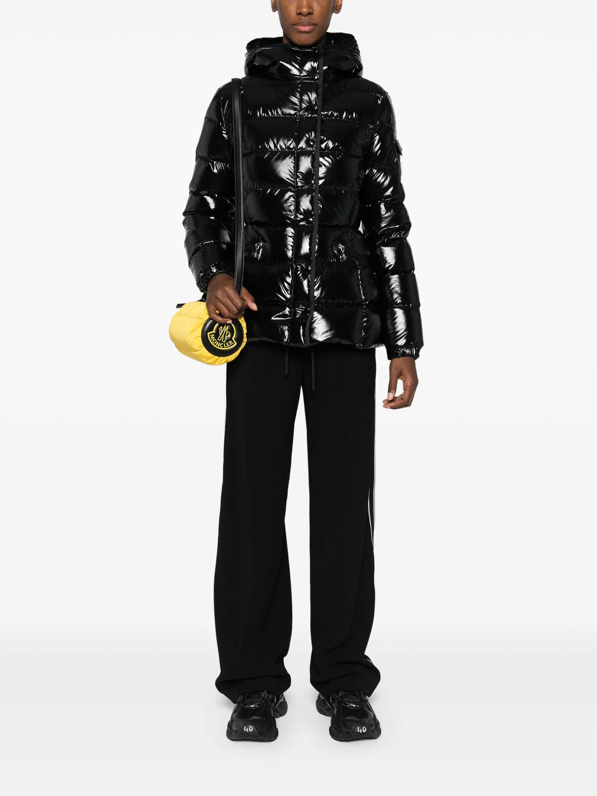 pressed-crease straight-leg trousers