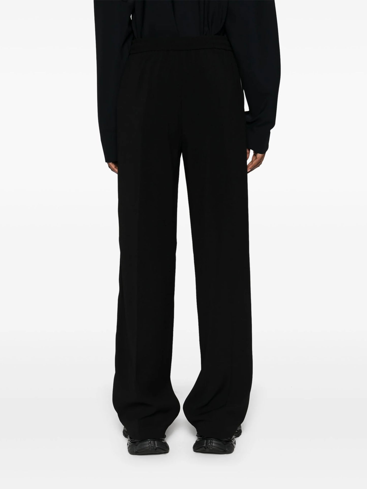 pressed-crease straight-leg trousers