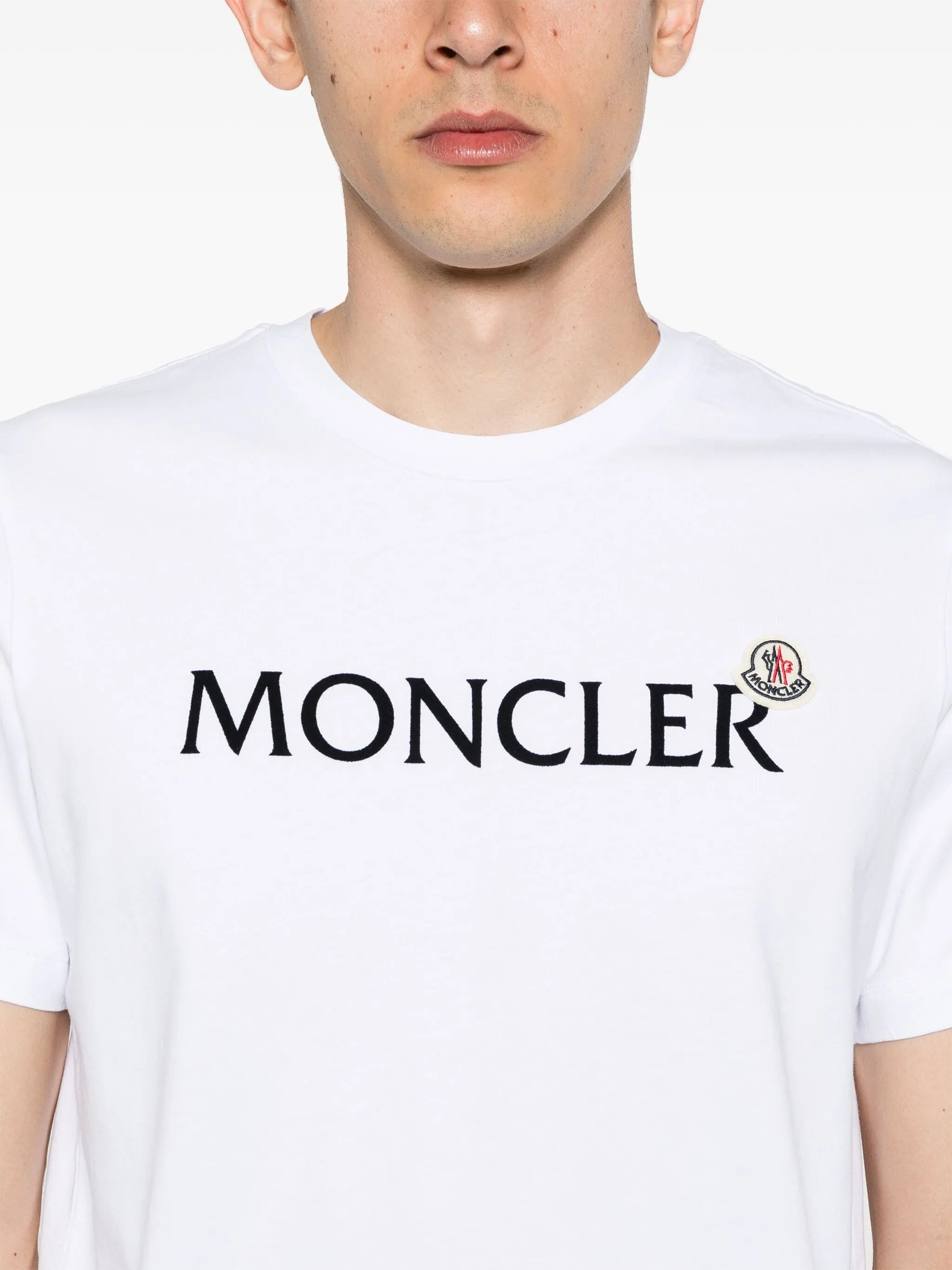 flocked-logo cotton T-shirt