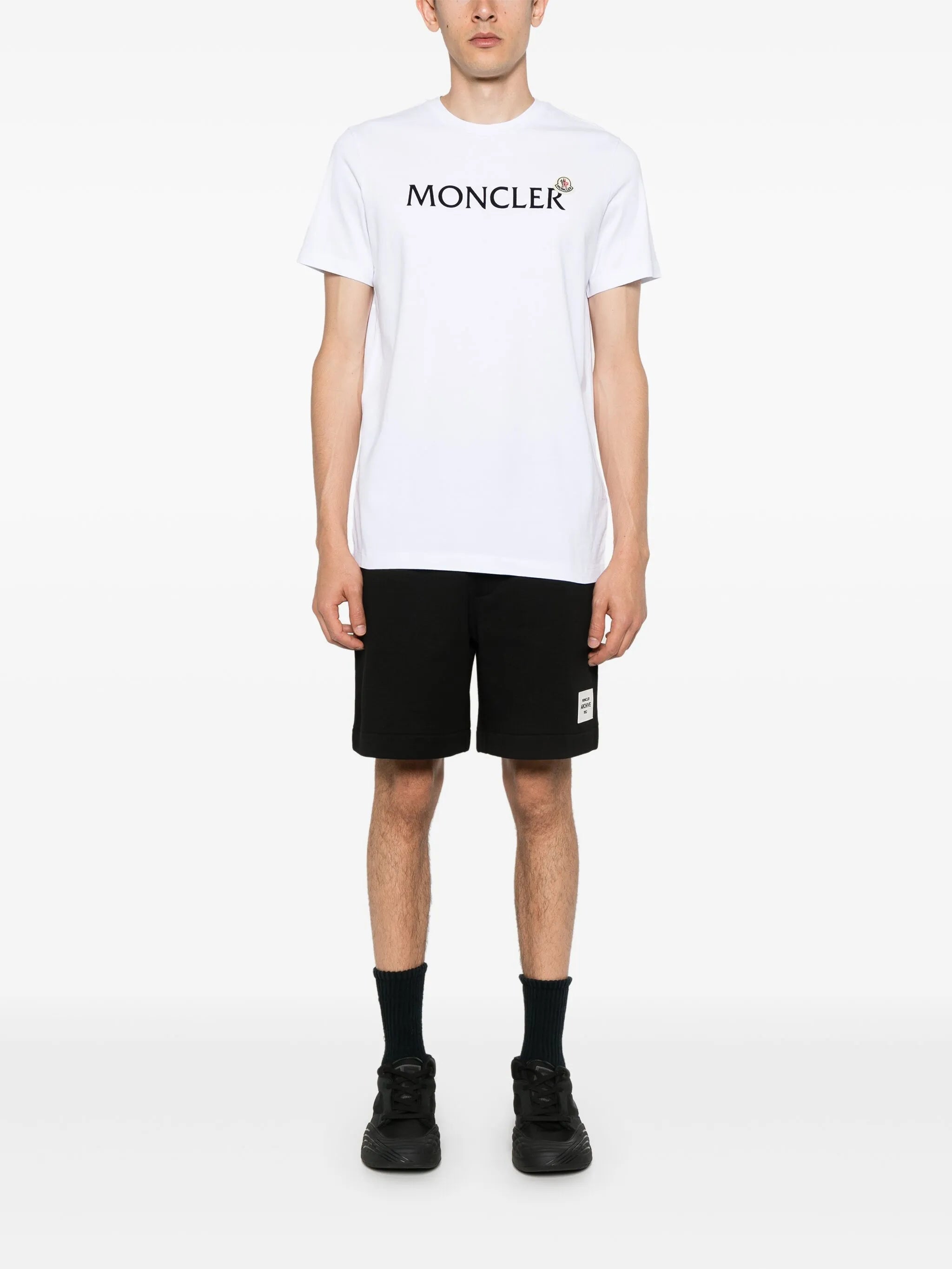 flocked-logo cotton T-shirt