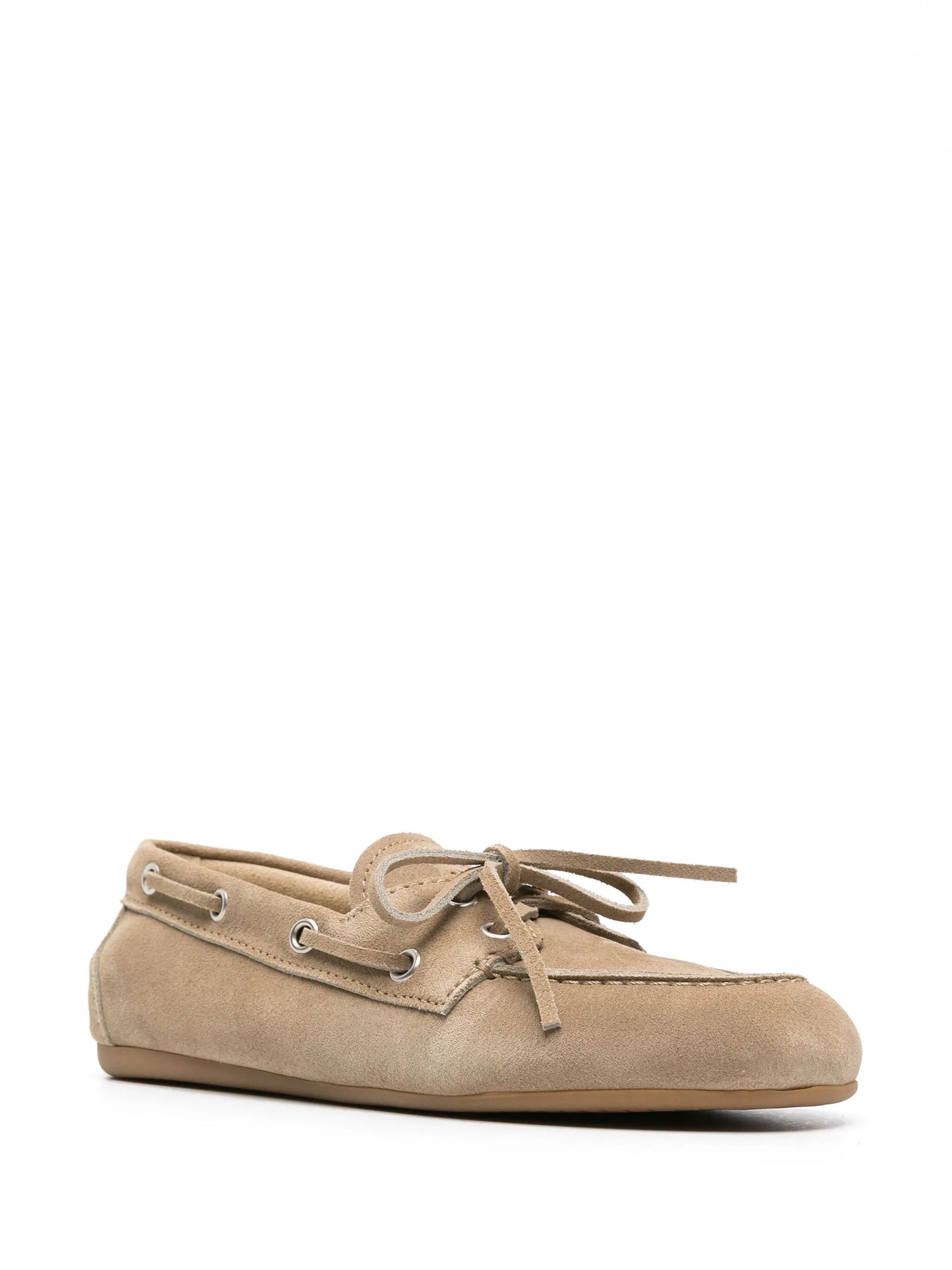 logo-embossed suede loafers